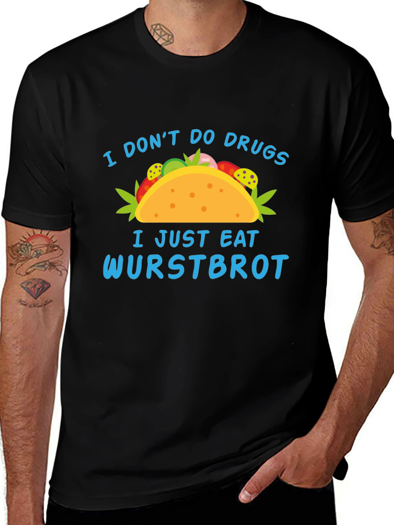 Funny Wurstbrot T-Shirt - I Don't Do Drugs Tee