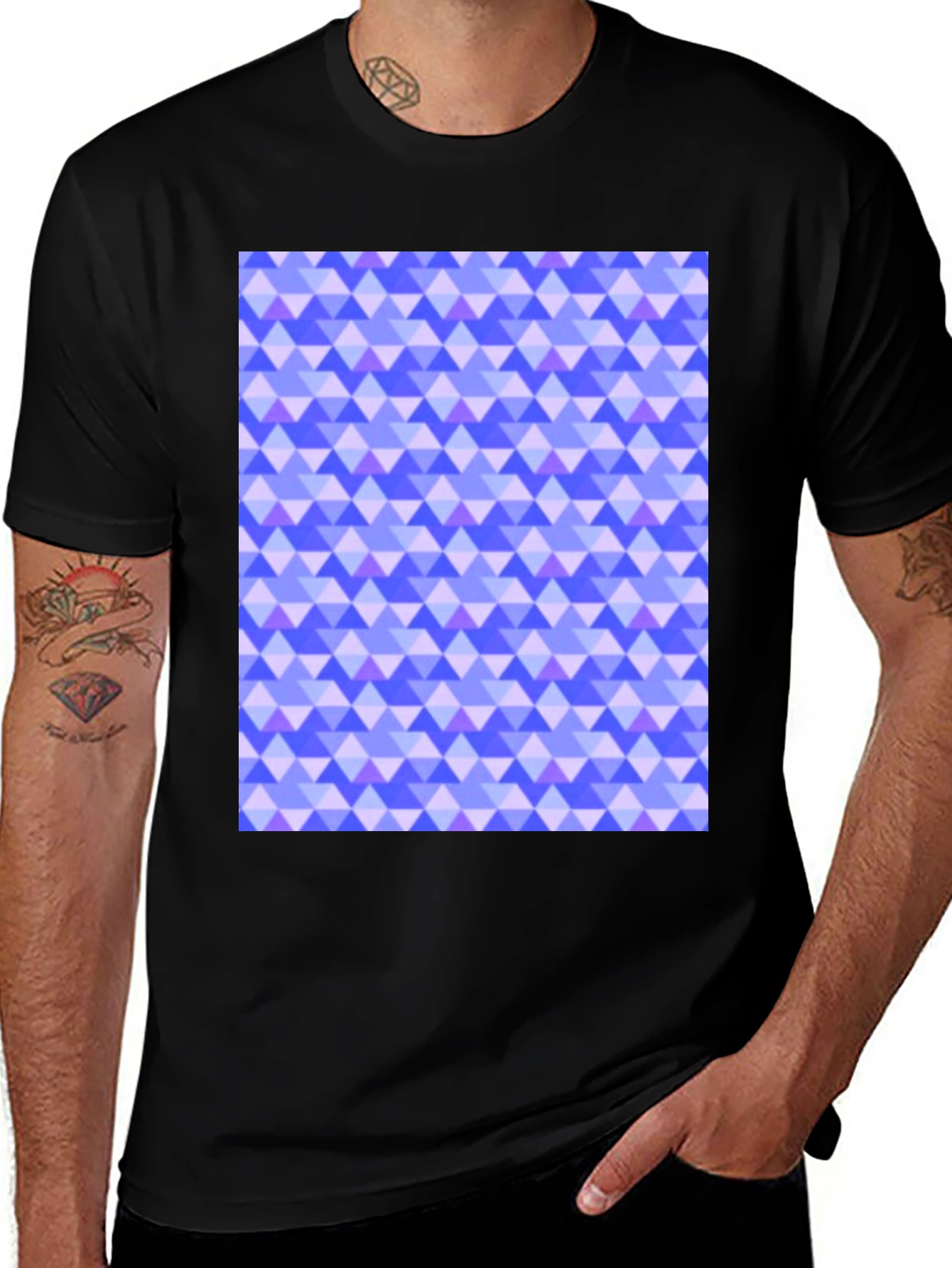Variant 13 of Blue Triangle Pattern T-Shirt