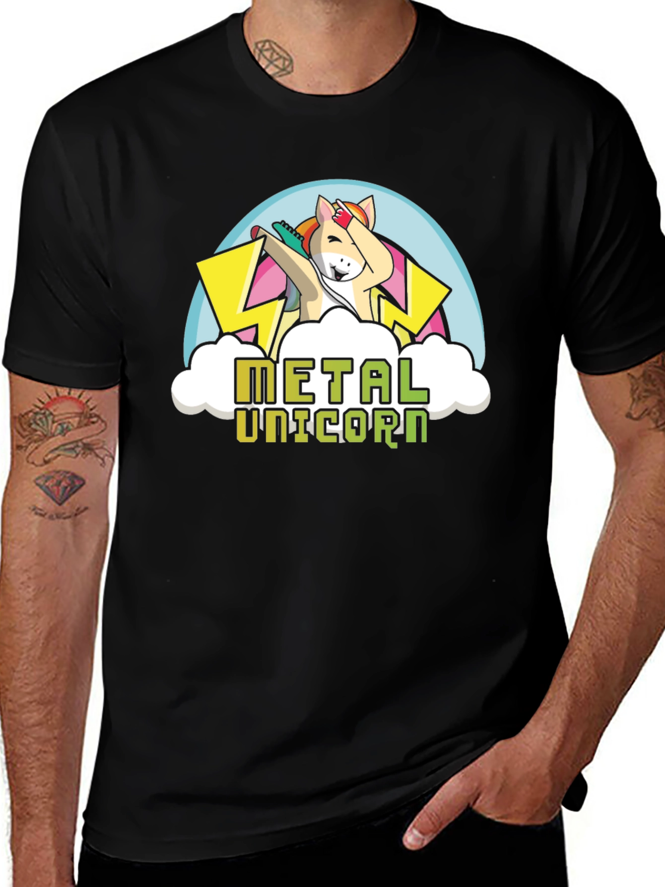 Variant 15 of Metal Unicorn Black T-Shirt