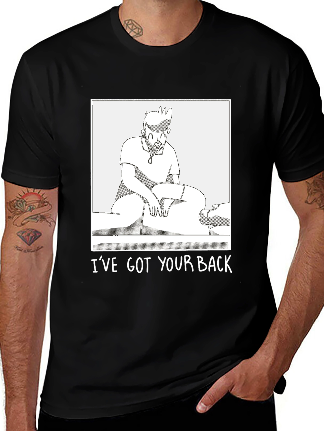 Variant 20 of Funny 'I've Got Your Back' Graphic Tee - Black