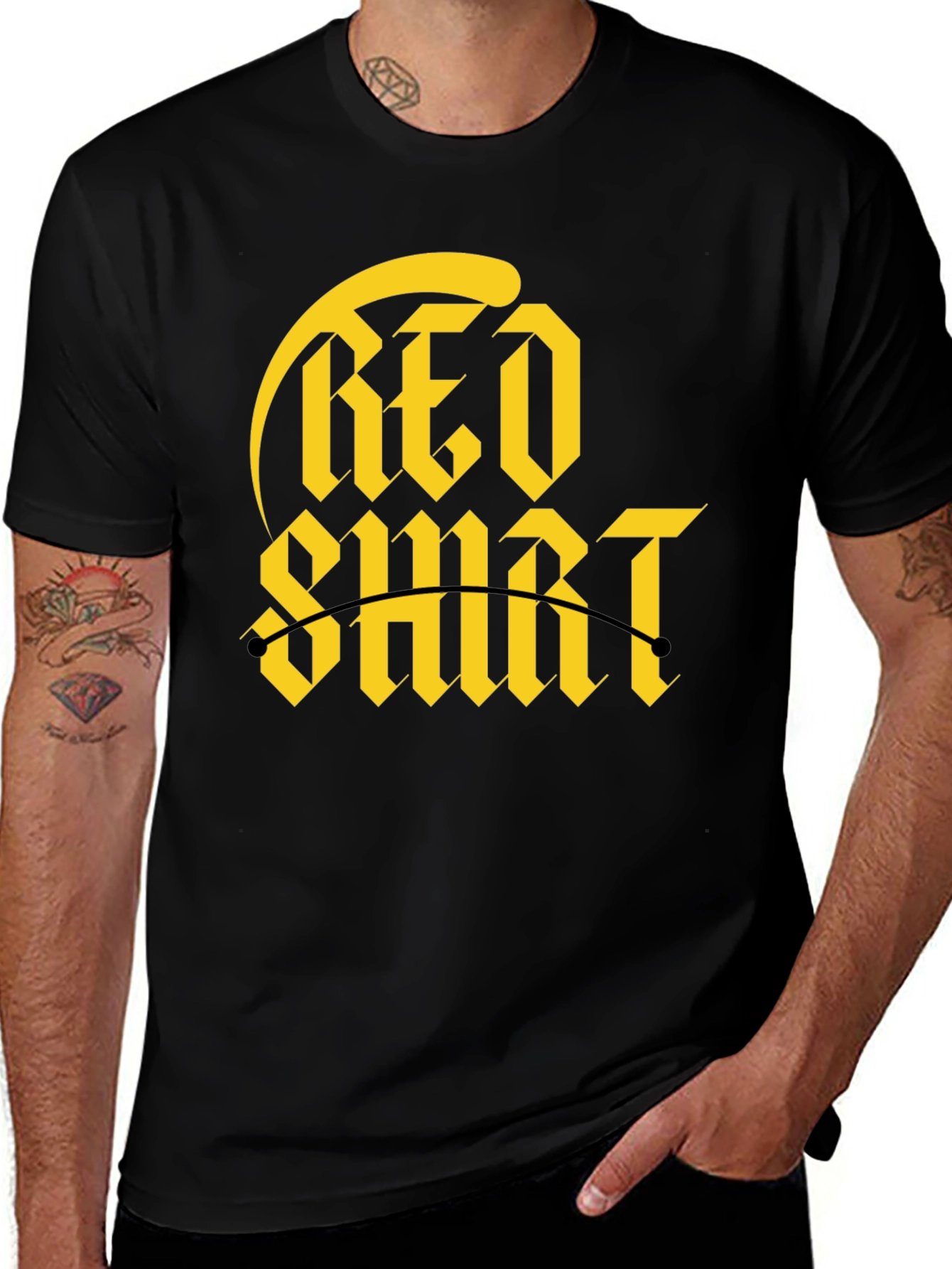 Variant 27 of Red Shirt Gold Graphic Tee