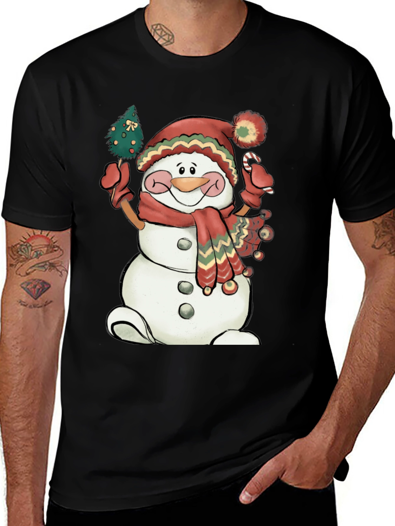 Variant 5 of Festive Snowman Graphic Tee