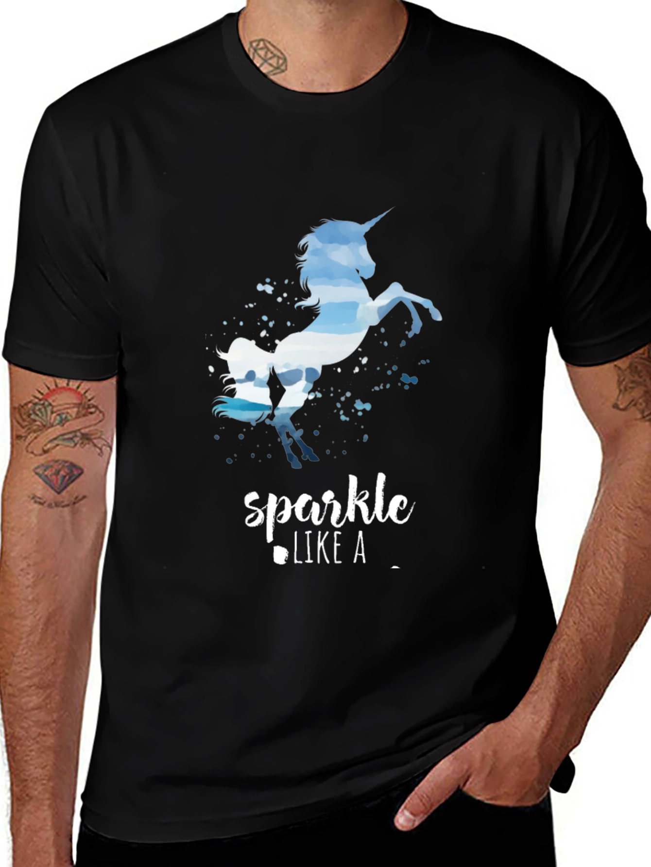 Variant 27 of Unicorn Sparkle Graphic Tee - Black T-Shirt
