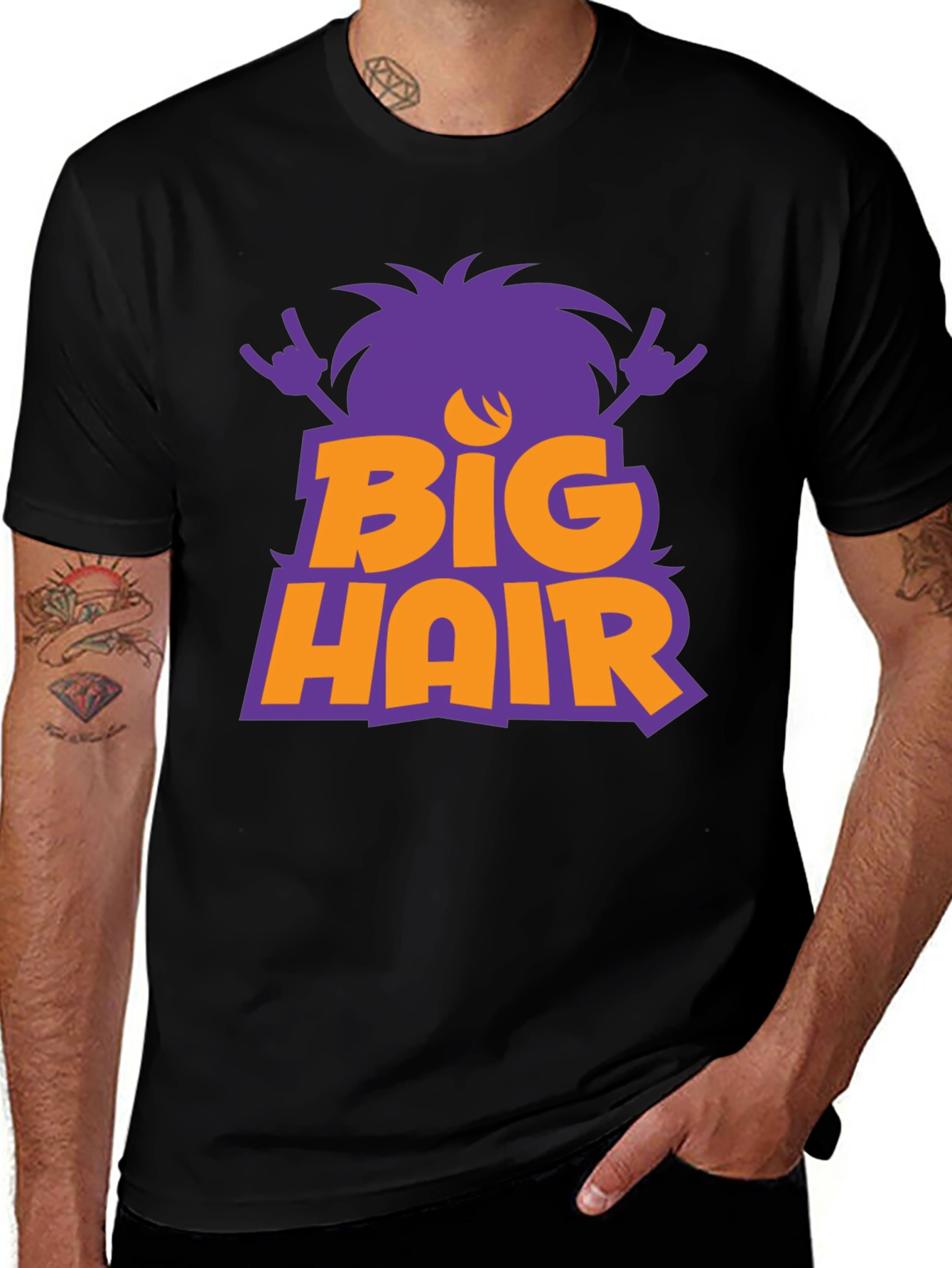 Big Hair Black Graphic Tee