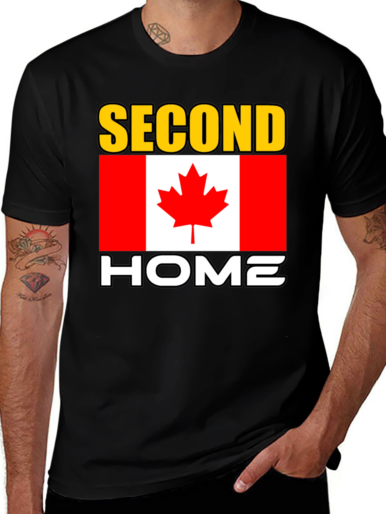 Canada Second Home Black T-Shirt