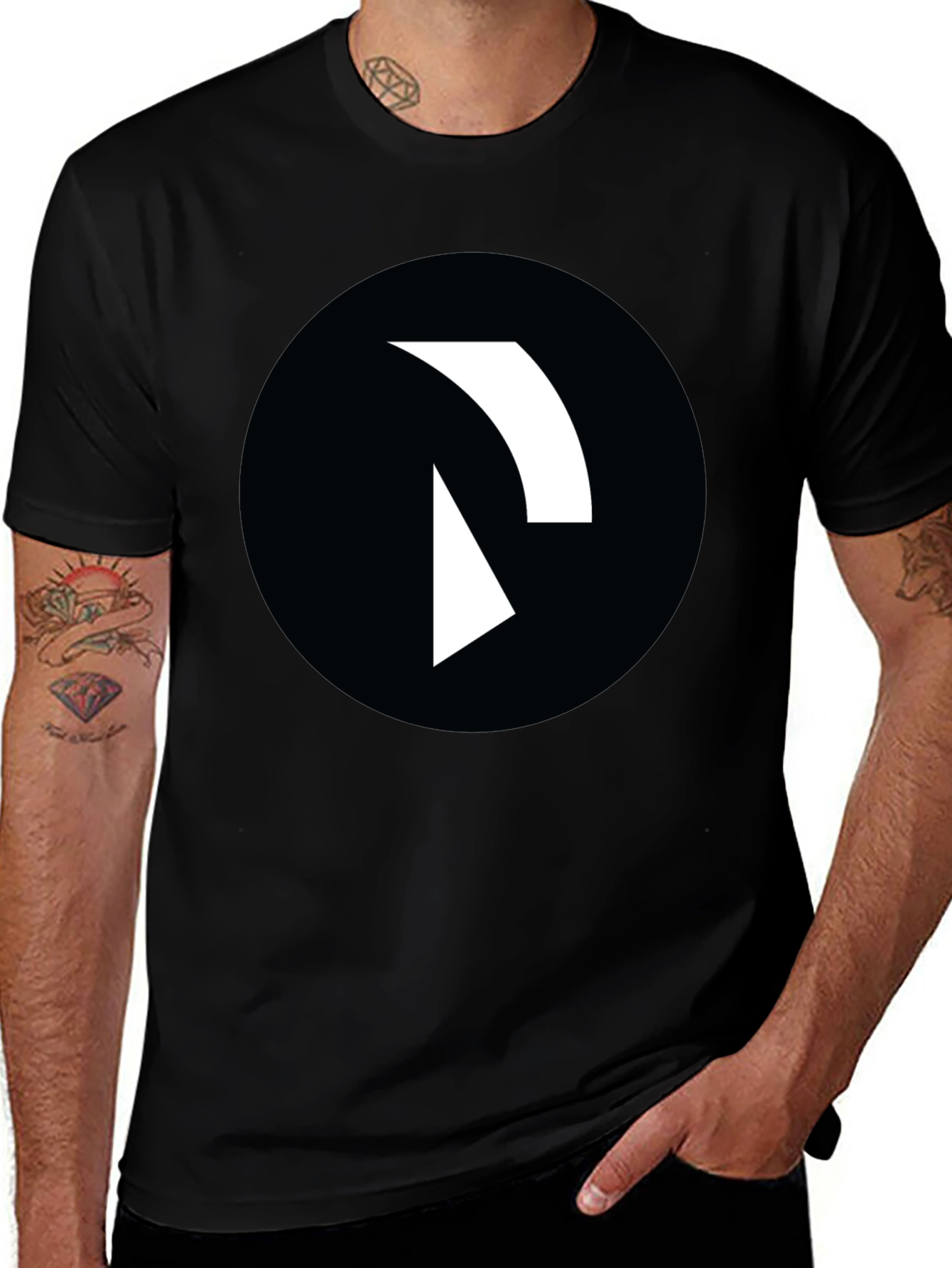 Abstract Logo Graphic T-Shirt - Black