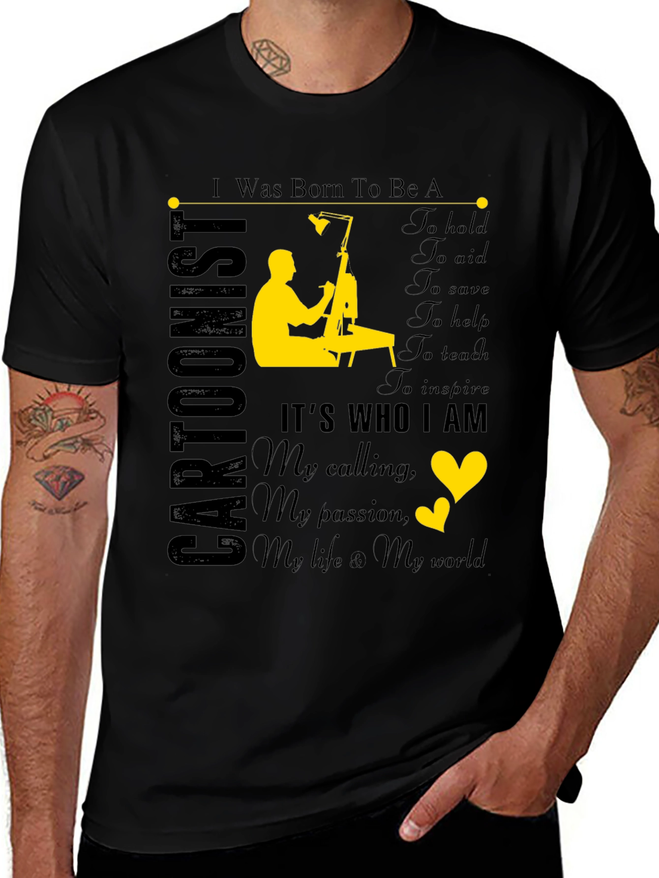 Variant 22 of Cartoonist T-Shirt - Born To Be A Cartoonist Tee