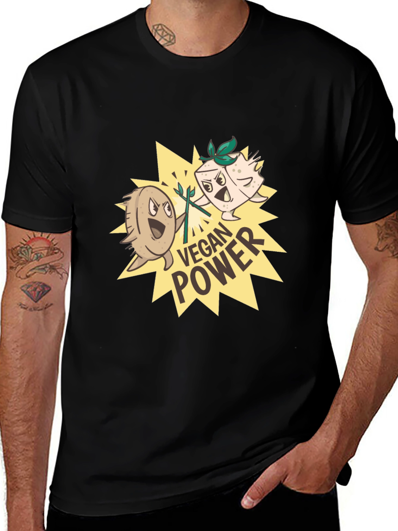 Variant 6 of Vegan Power Graphic Tee - Funny Vegan T-Shirt