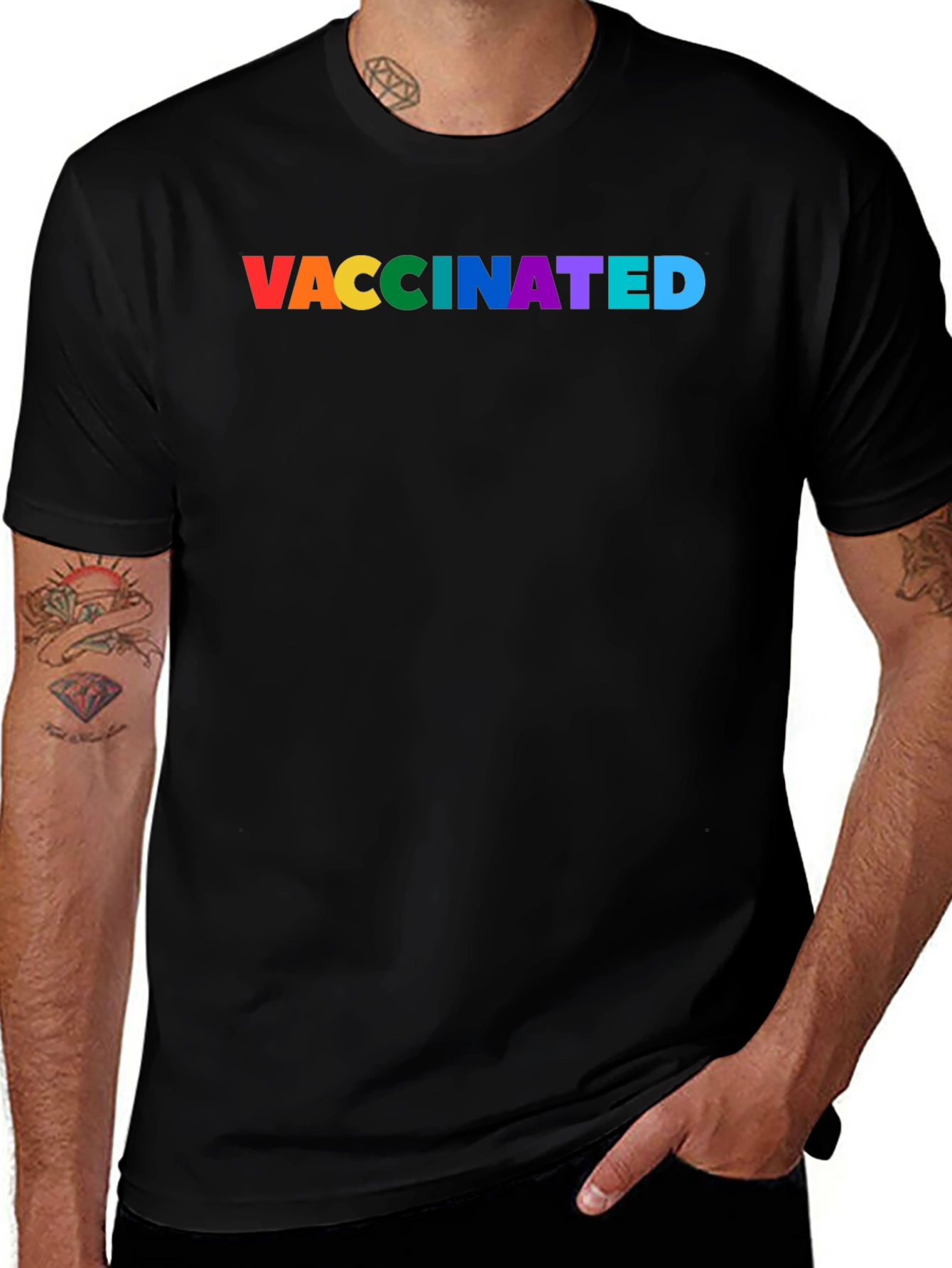Variant 14 of Vaccinated Pride Rainbow Tee