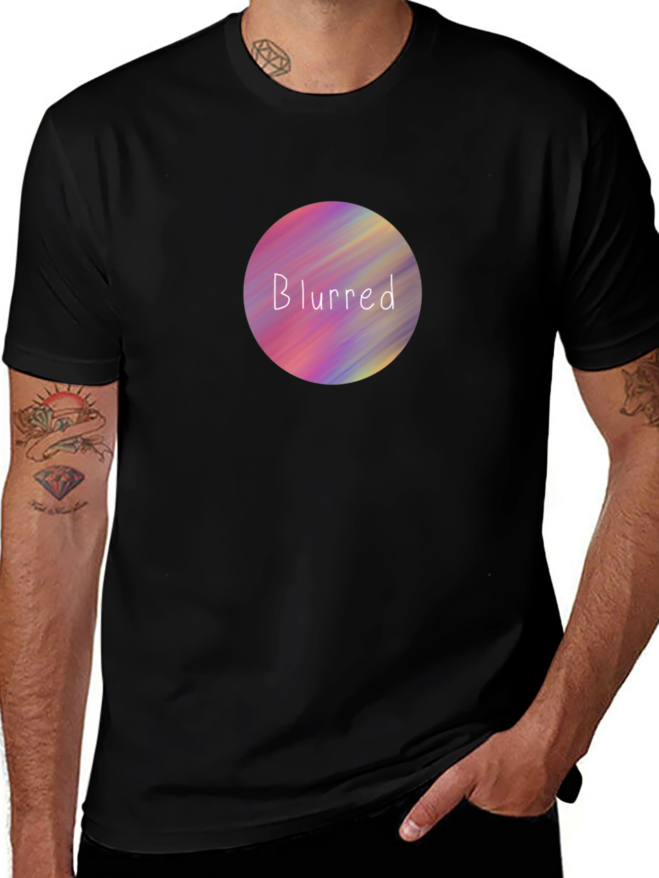 Variant 21 of Blurred Circle Graphic T-Shirt - Soft Cotton Tee
