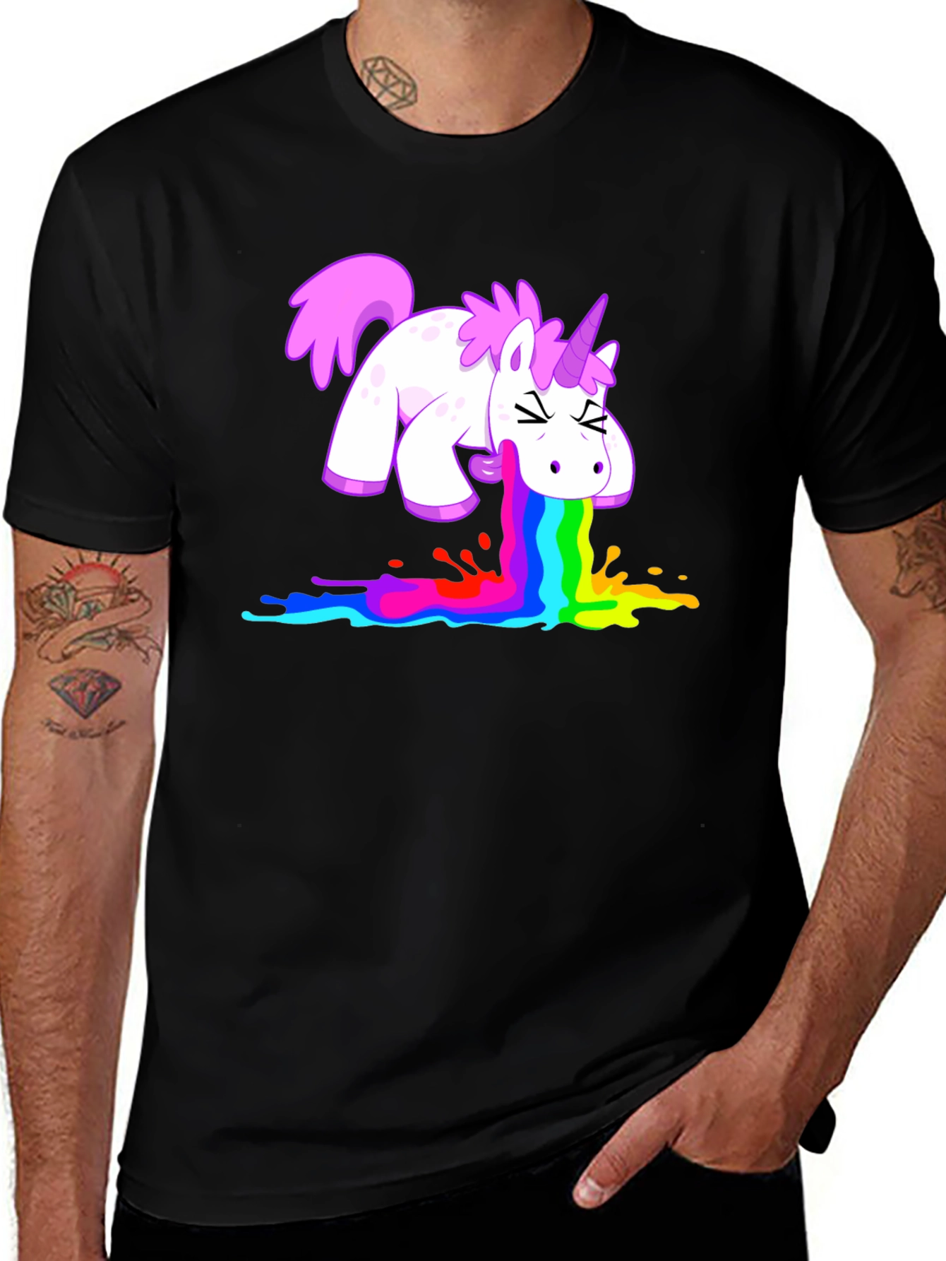 Variant 10 of Unicorn Rainbow Vomit Graphic Tee