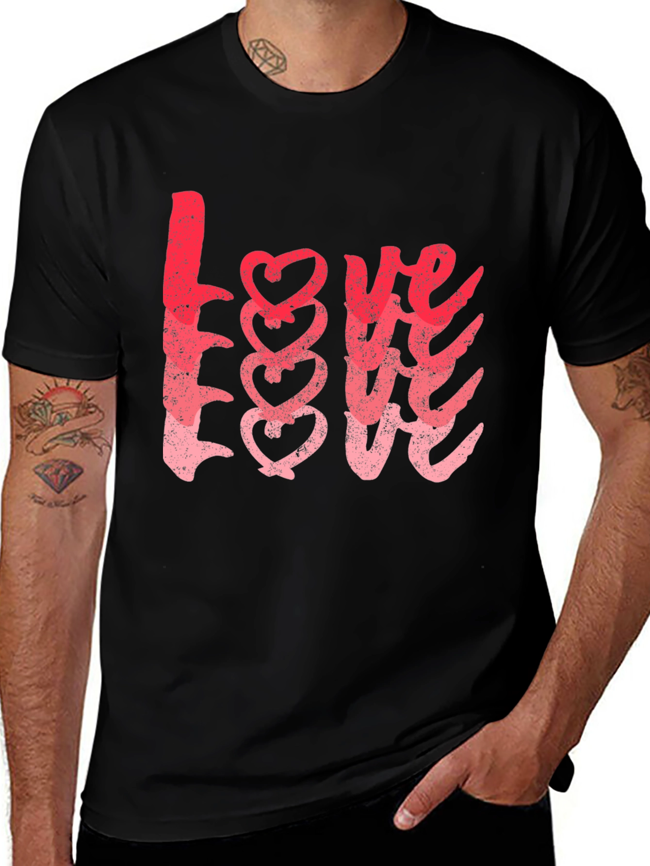Variant 7 of Love Heart Graphic Tee - Trendy Valentine's Day Shirt