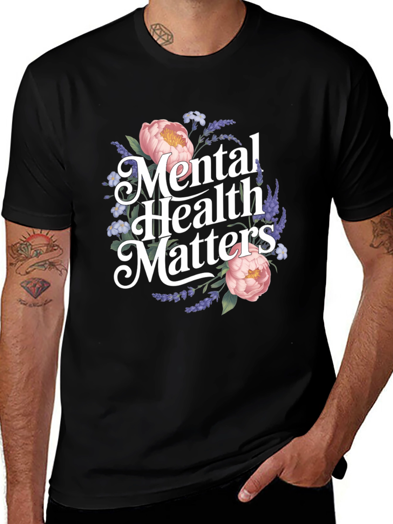 Variant 17 of Mental Health Matters Floral T-Shirt