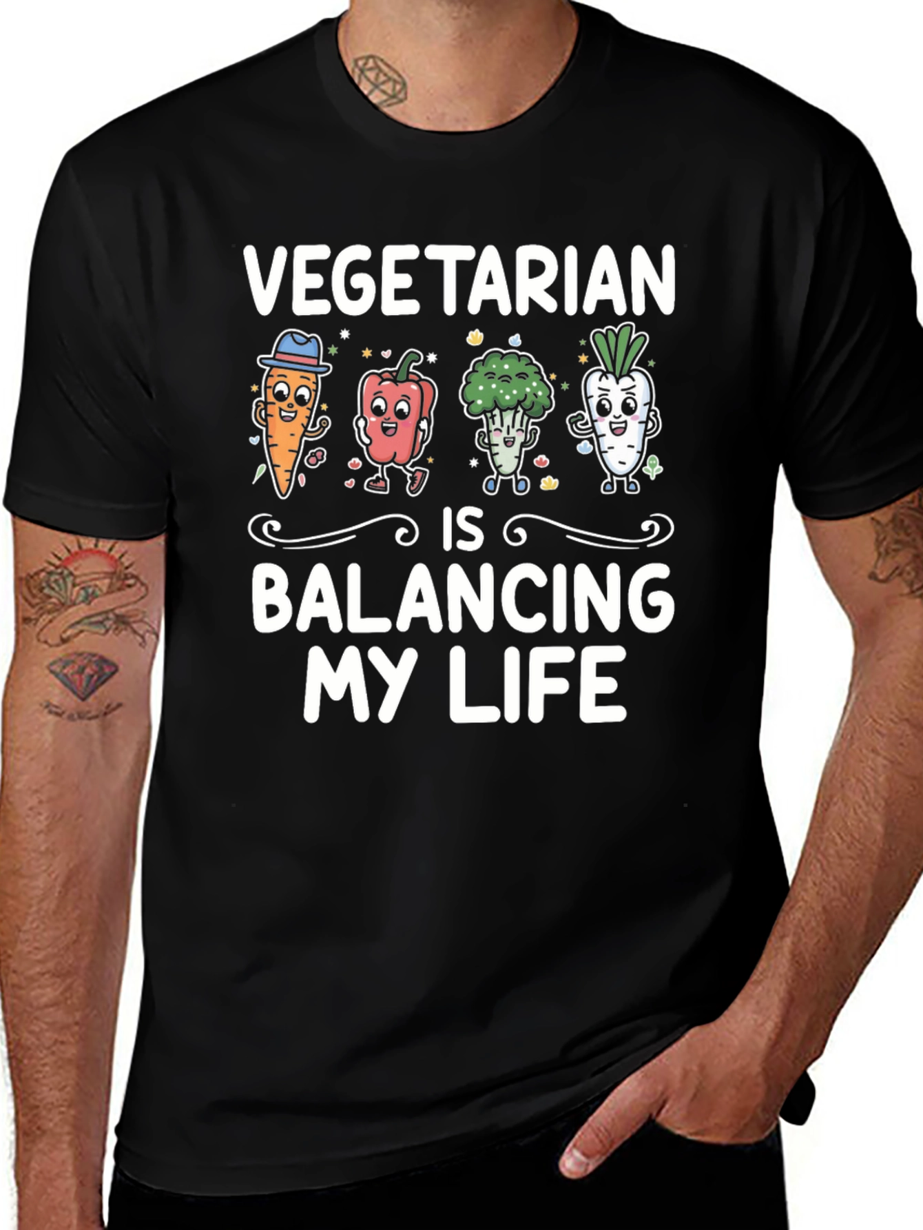 Variant 10 of Vegetarian Balancing Life Graphic T-Shirt
