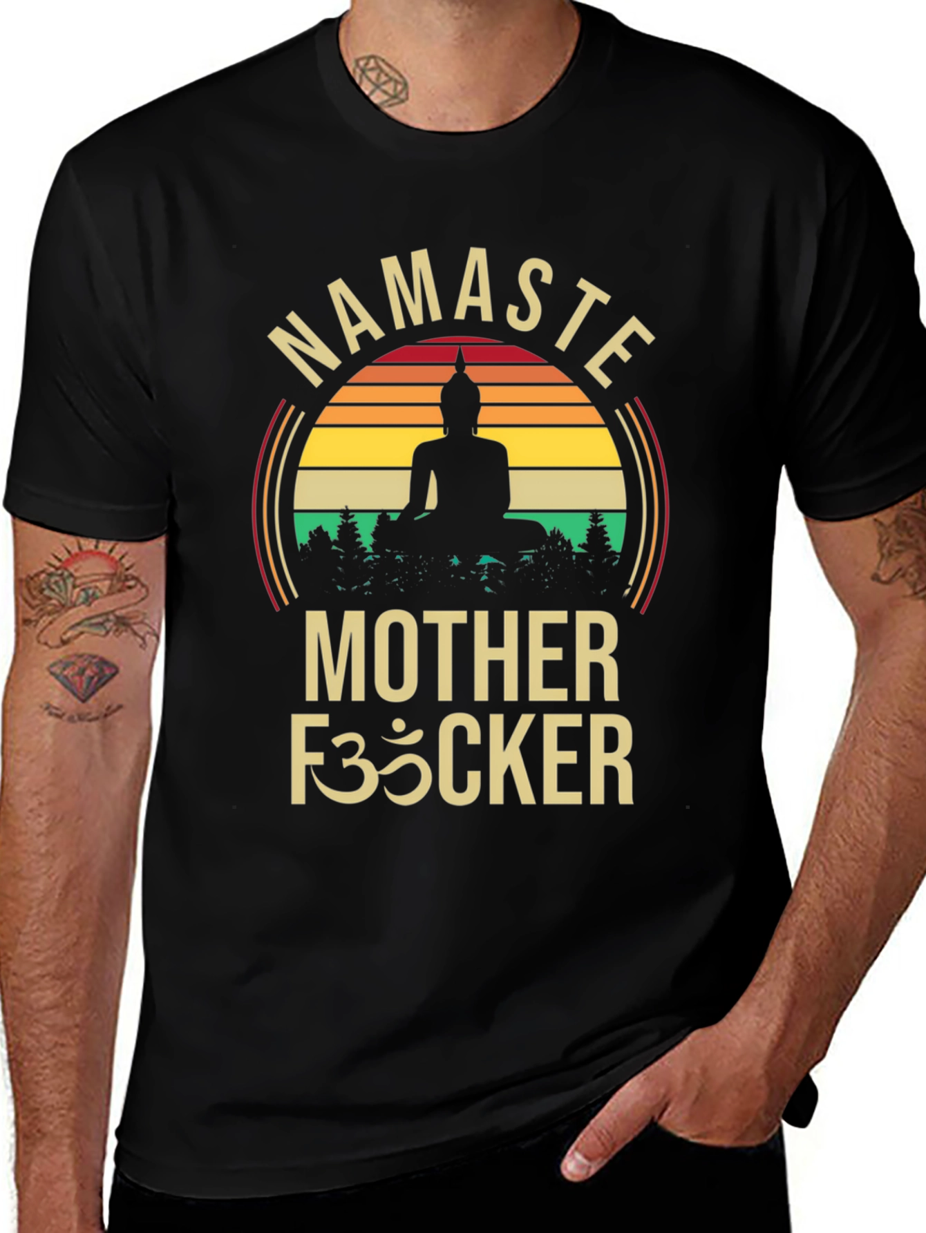 Variant 15 of Namaste Mother F35cker Buddha Graphic T-Shirt