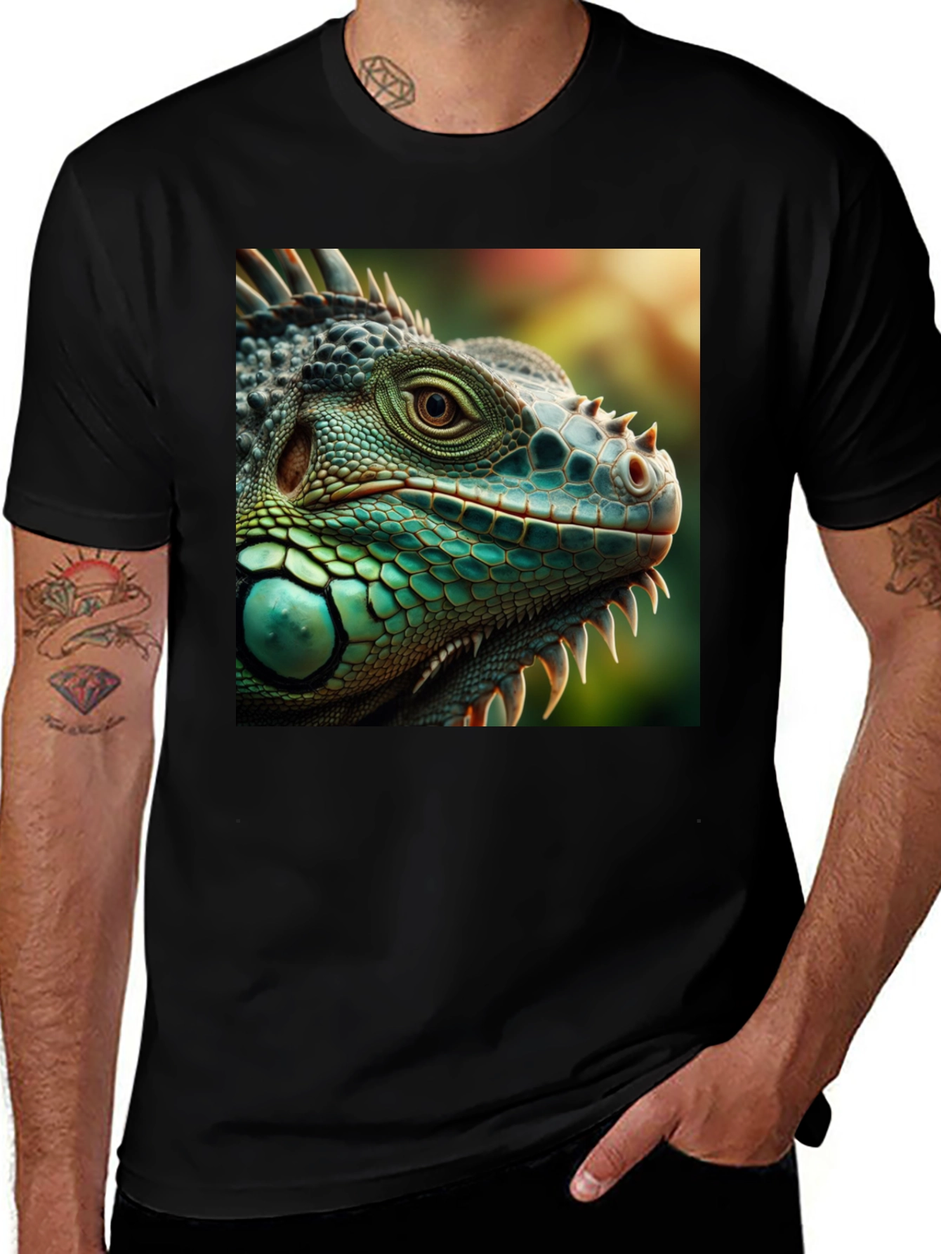 Variant 26 of Iguana Graphic Print T-Shirt - Black