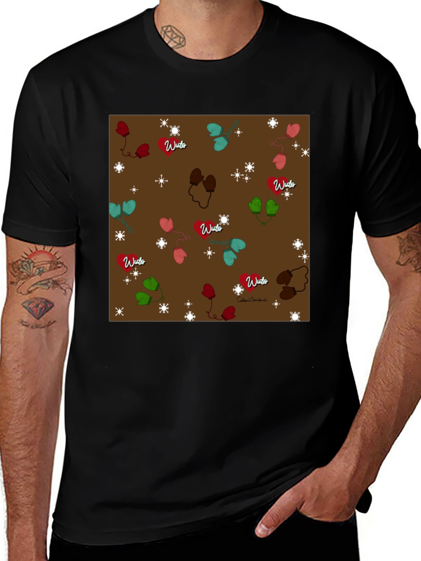 Variant 22 of Winter Mittens Graphic Tee - Cozy Style