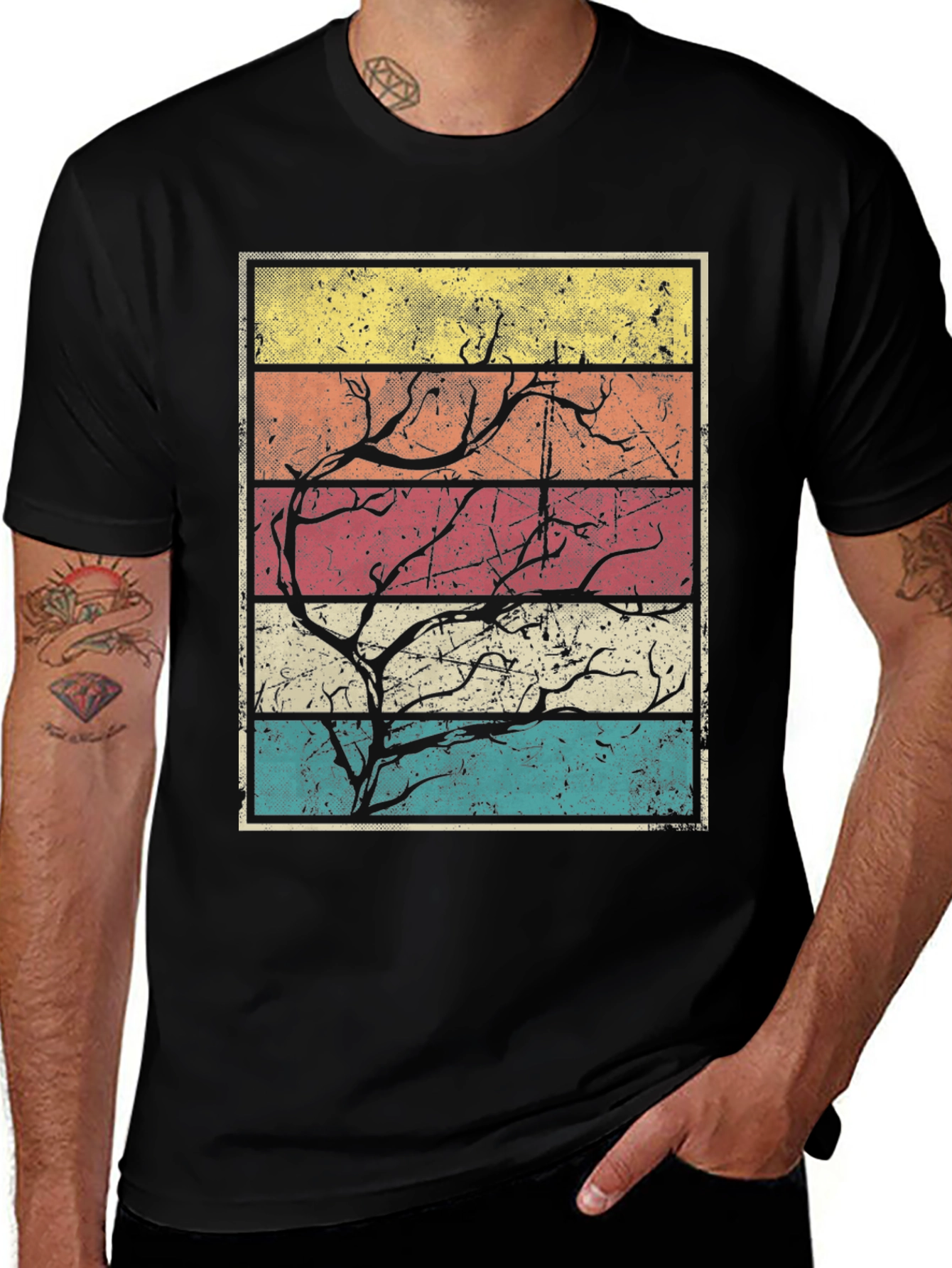 Retro Tree Branch T-Shirt - Vintage Style