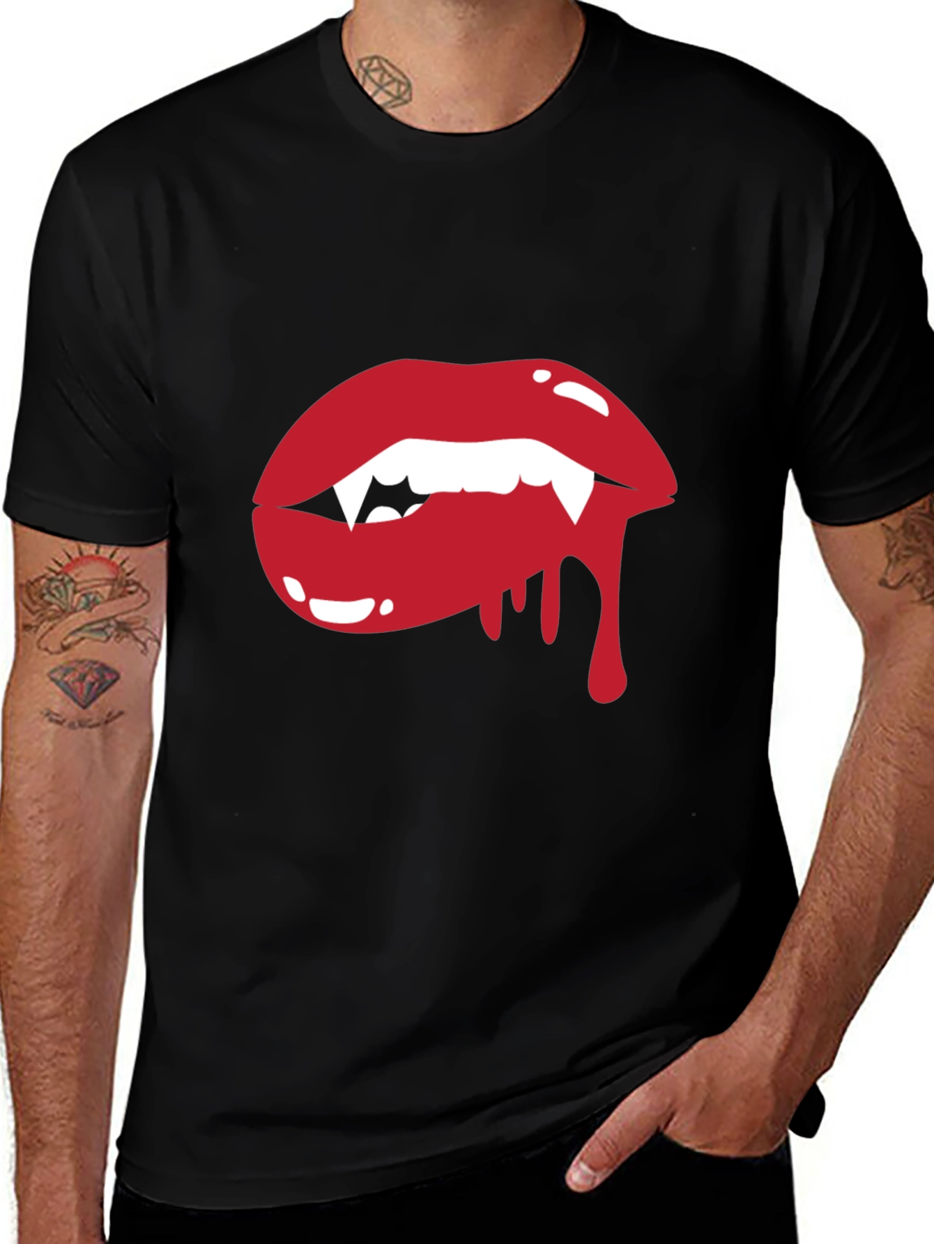 Variant 11 of Vampire Lips Graphic Tee - Halloween