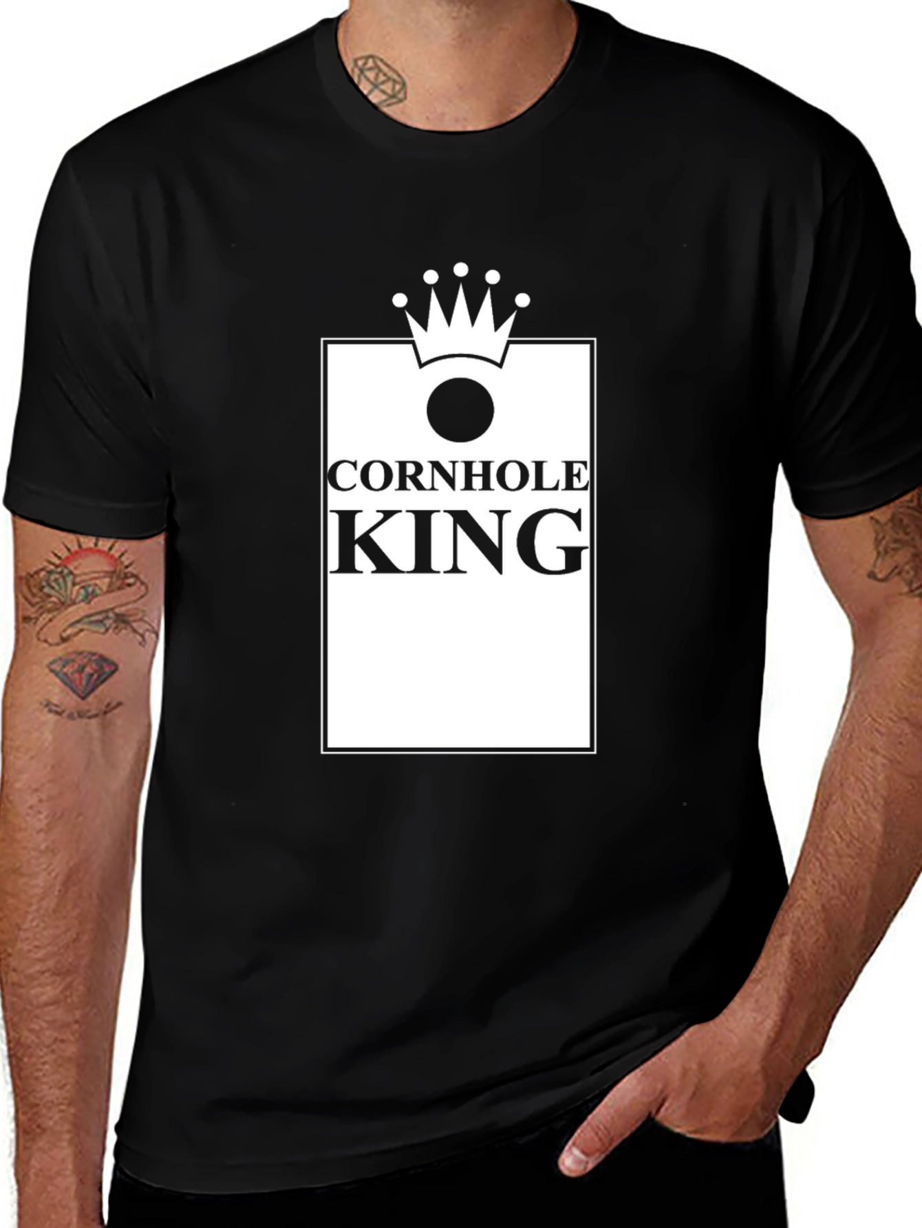 Cornhole King T-Shirt - Black Graphic Tee