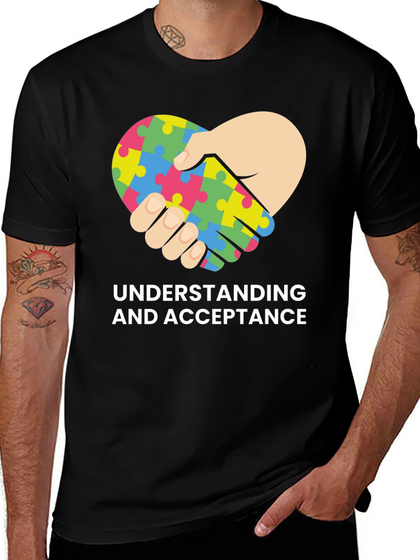 Variant 16 of Autism Acceptance Heart Puzzle T-Shirt