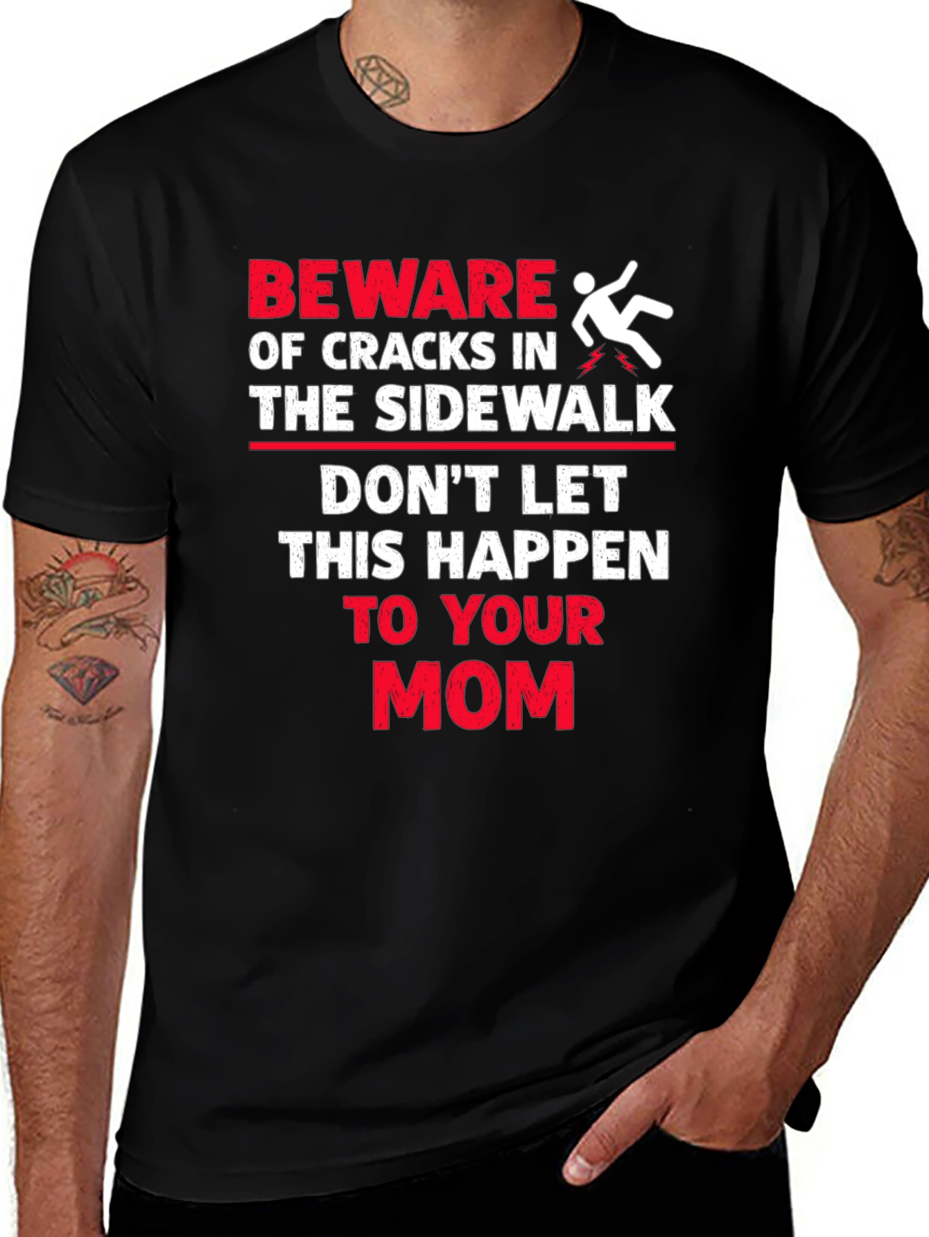 Variant 15 of Beware Cracks in Sidewalk Graphic T-Shirt
