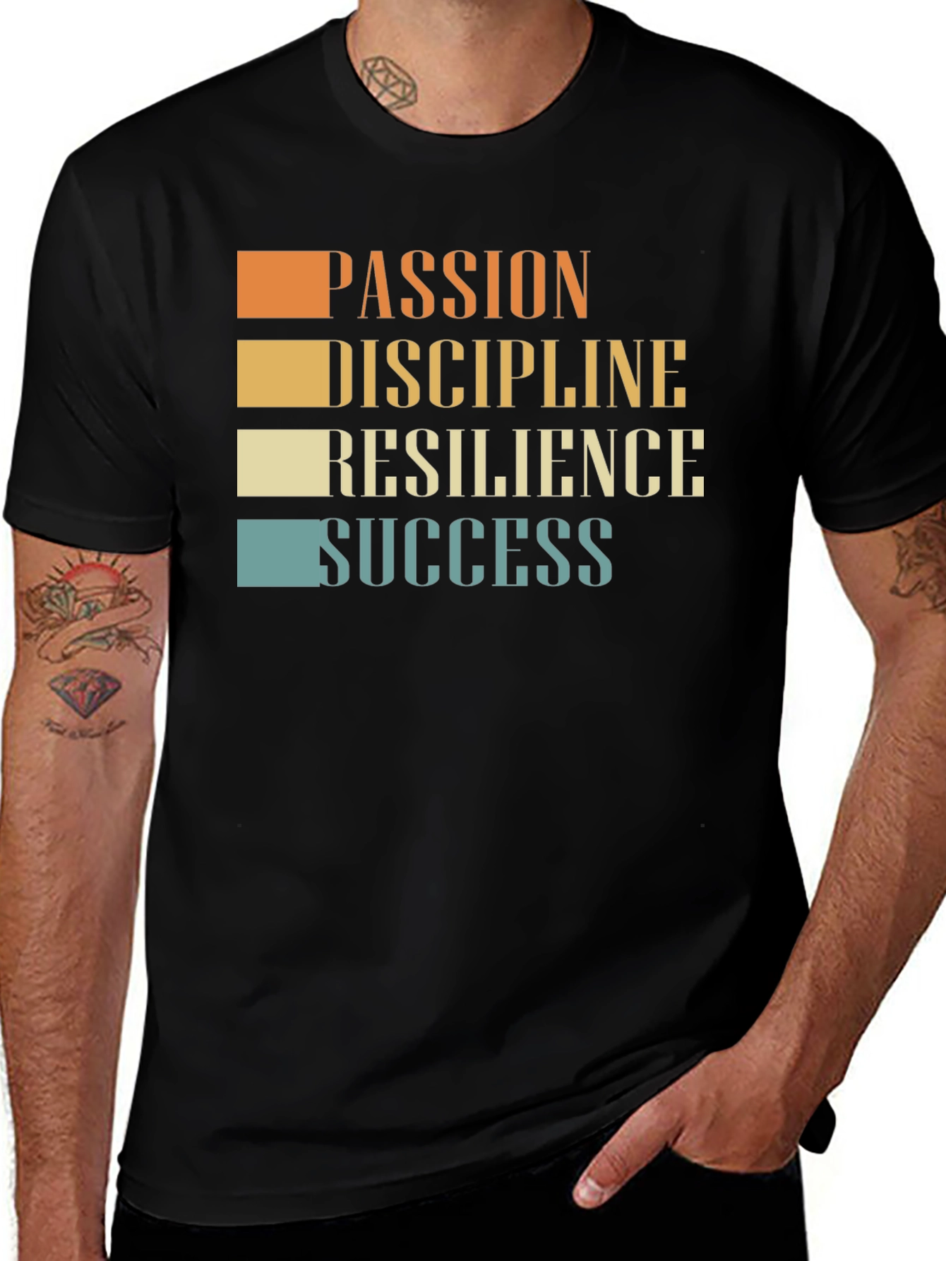 Variant 22 of Motivational T-Shirt: Passion, Discipline, Resilience, Success