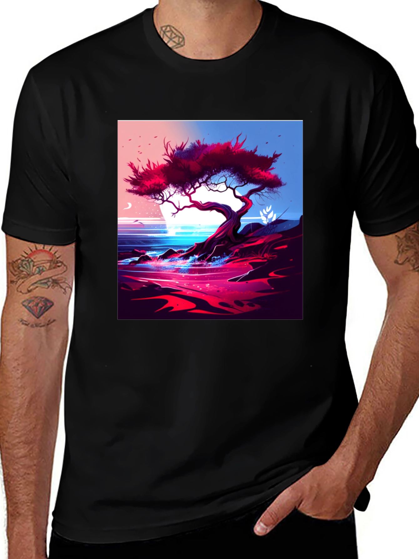 Variant 9 of Tree on the Shoreline Graphic Tee