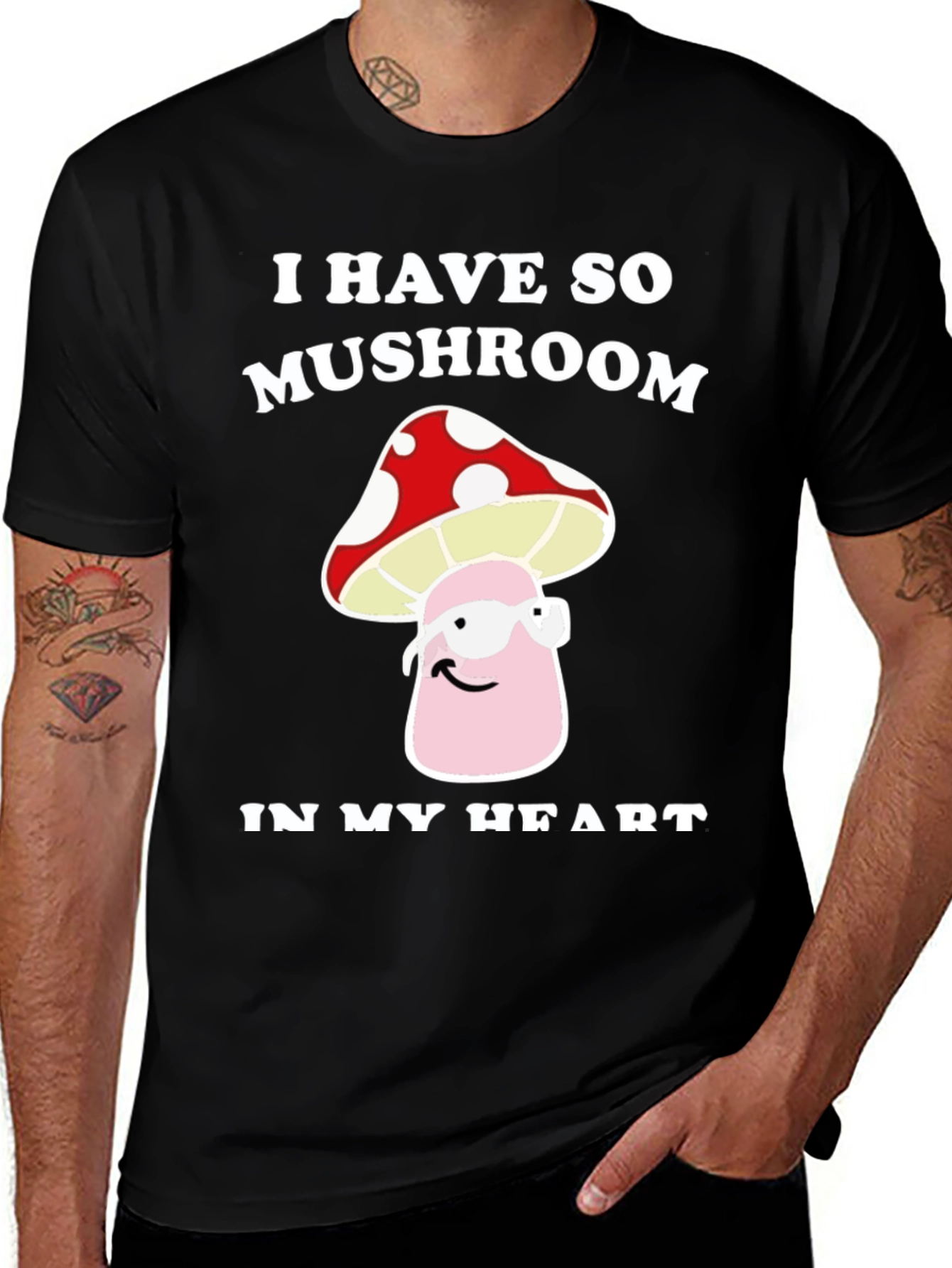 Mushroom Heart T-Shirt - Funny Graphic Tee