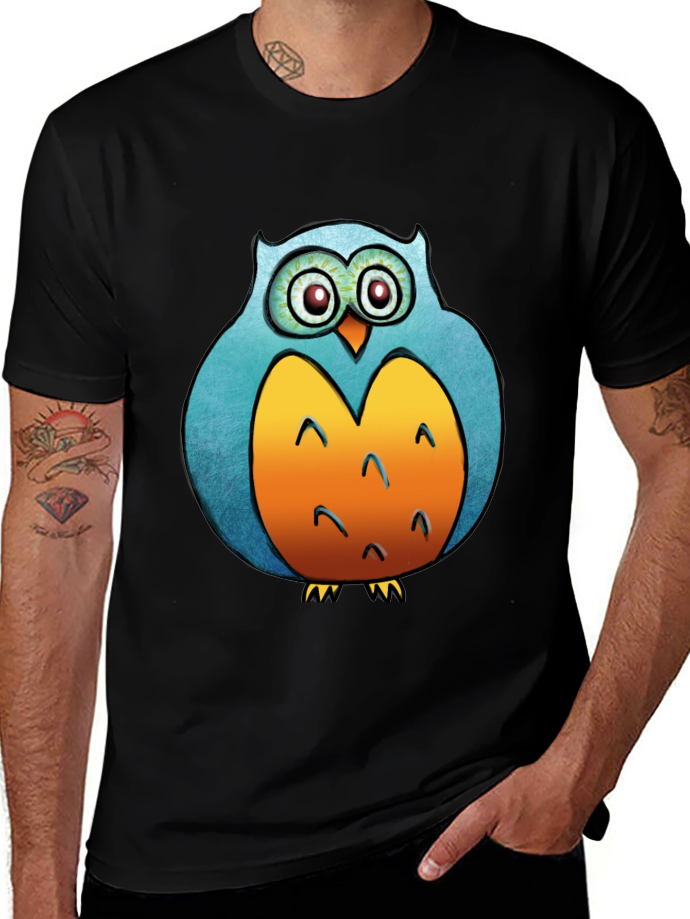 Variant 13 of Cartoon Owl Graphic Print T-Shirt
