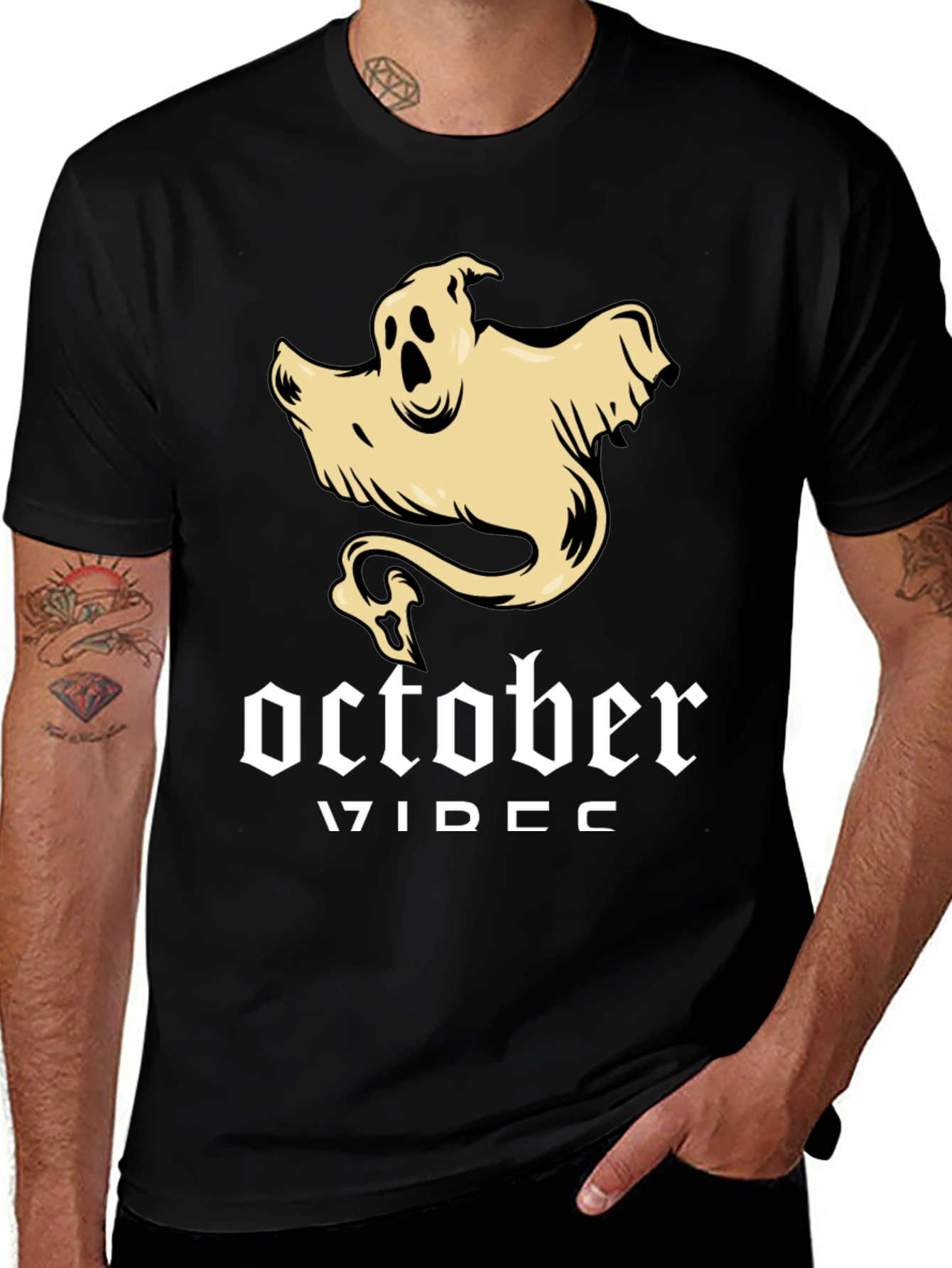 October Ghost T-Shirt - Spooky Season Apparel