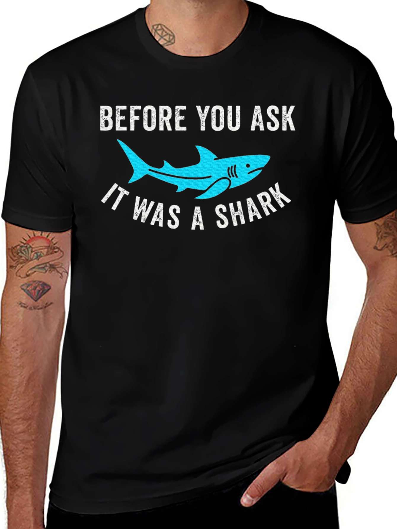 Variant 27 of Funny Shark T-Shirt - Before You Ask, It Was A Shark!