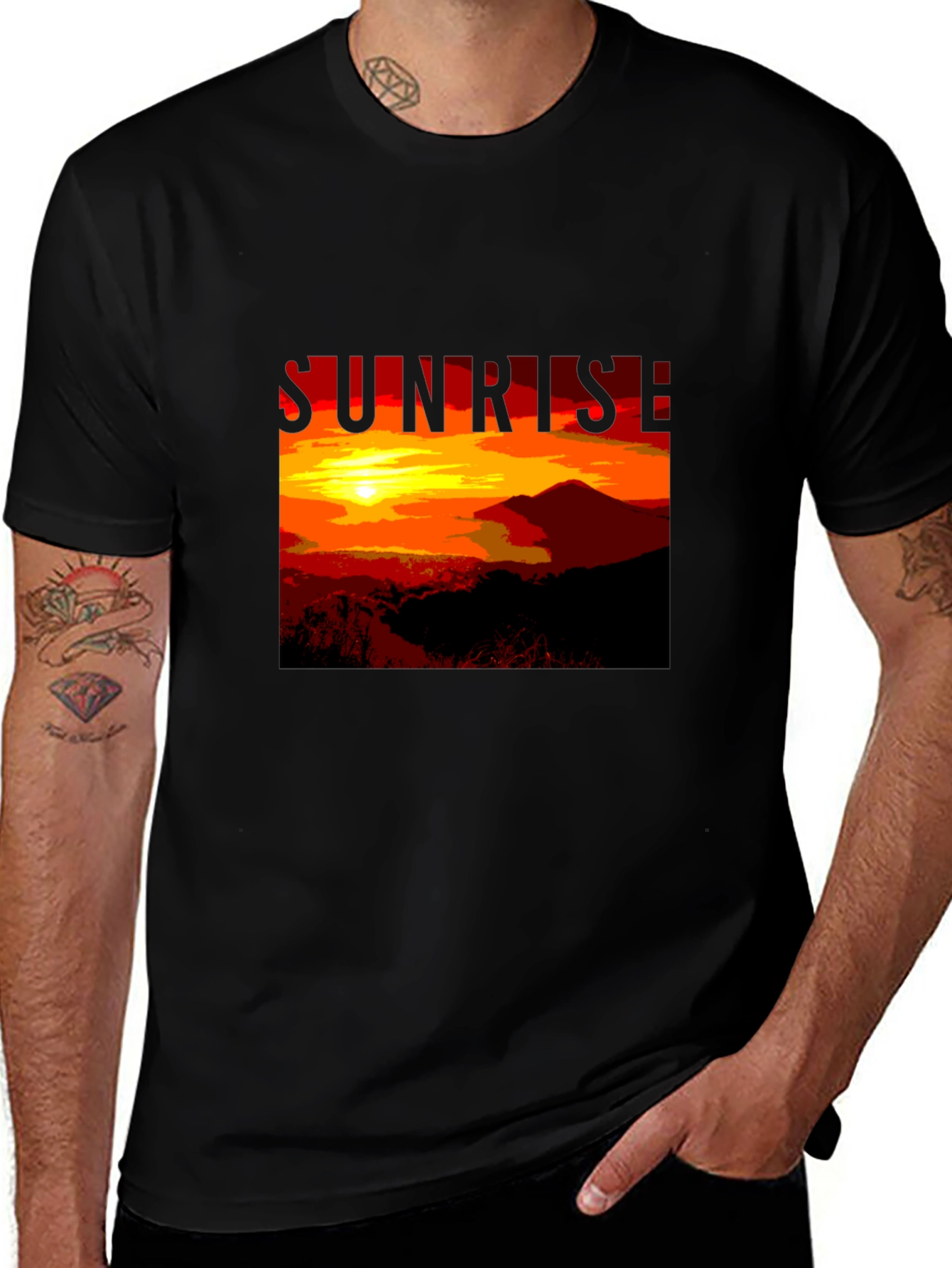 Variant 9 of Sunrise Graphic T-Shirt - Nature Inspired Men's Tee
