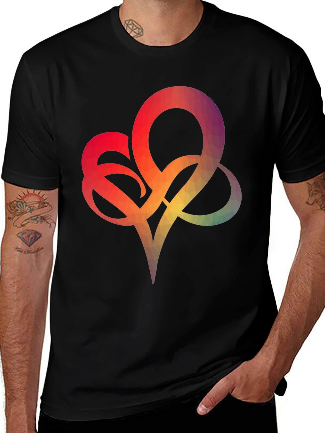 Variant 16 of Geometric Heart Graphic Tee