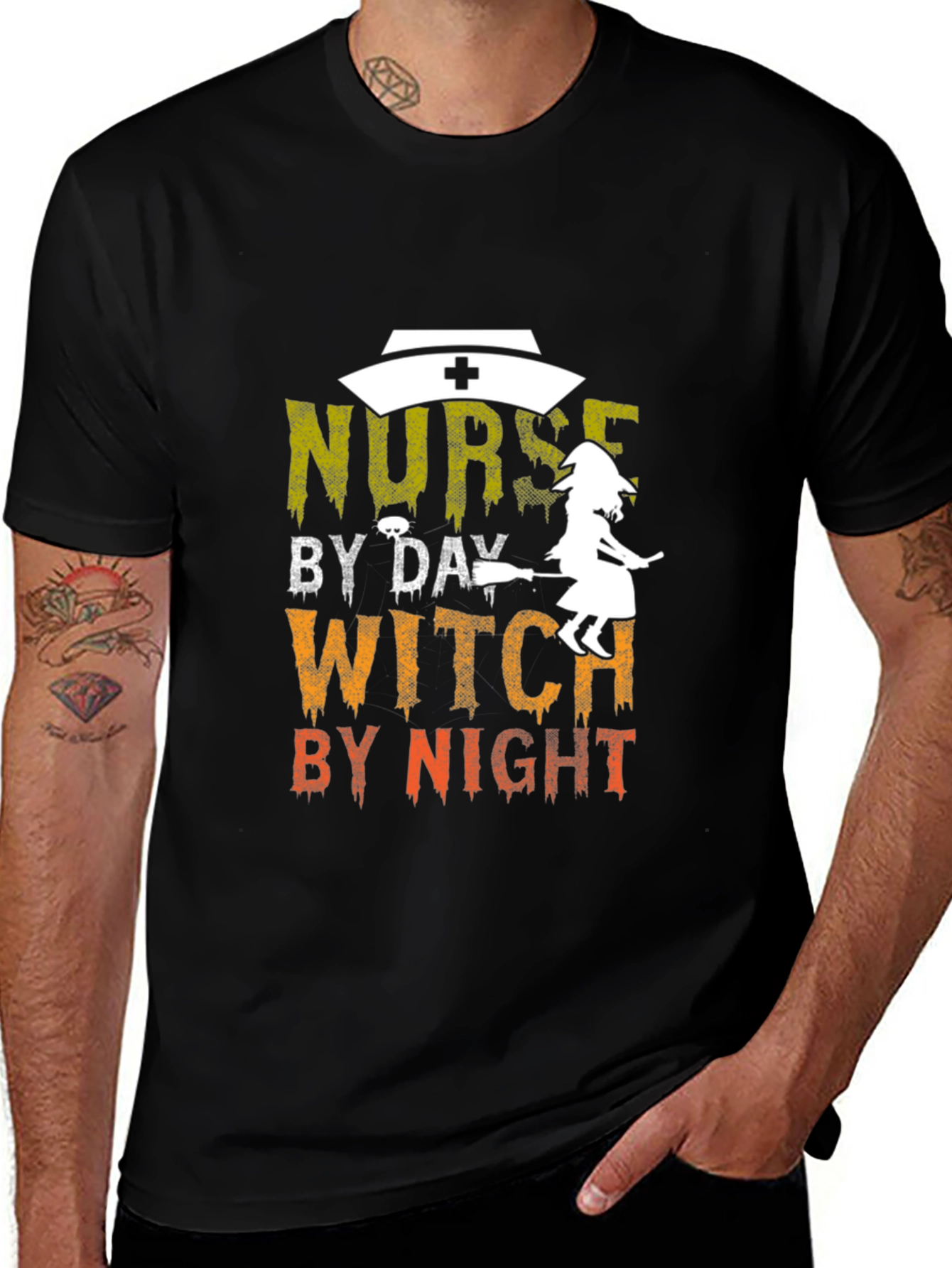 Variant 10 of Nurse By Day Witch By Night Halloween T-Shirt