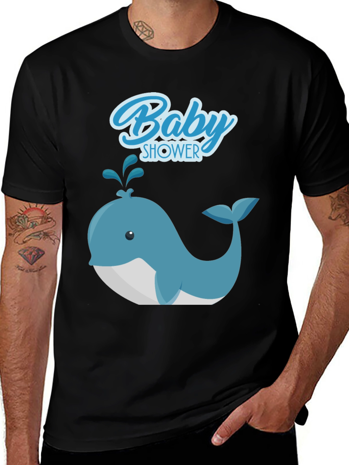 Variant 29 of Baby Shower Whale Graphic Tee - Soft Cotton T-Shirt
