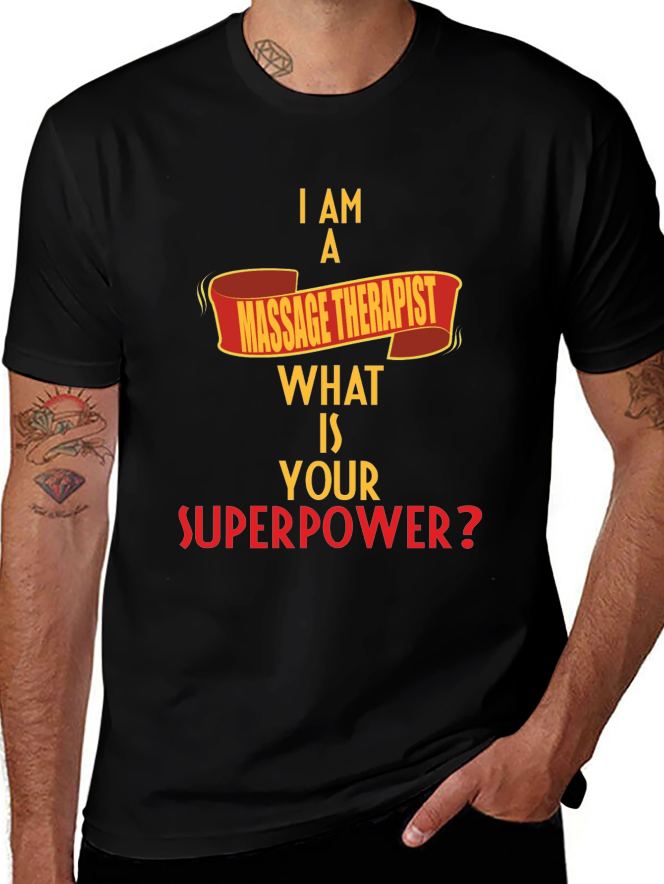 Variant 26 of Massage Therapist Superpower T-Shirt Funny Gift Tee