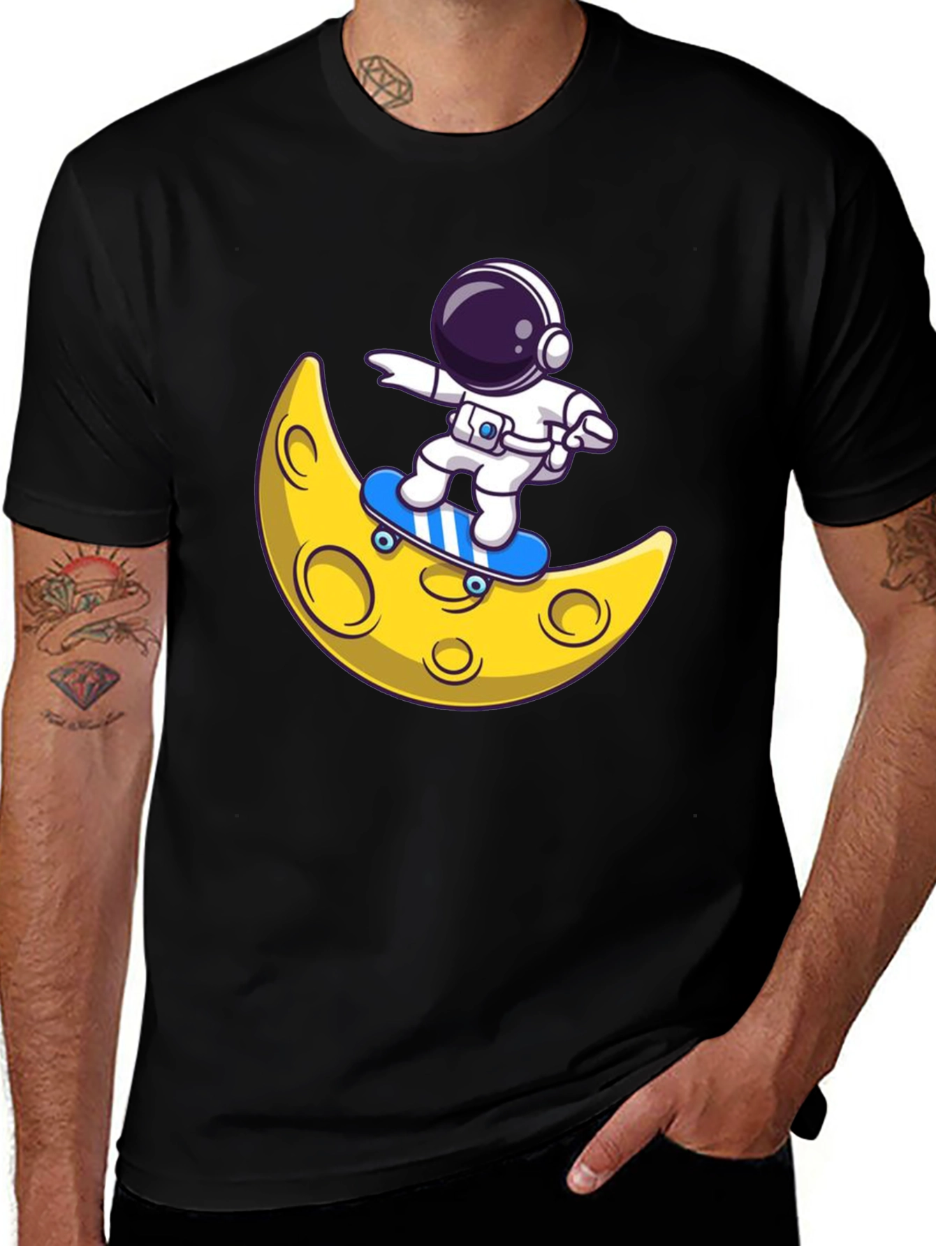 Variant 30 of Astronaut Skateboard Moon Graphic T-Shirt