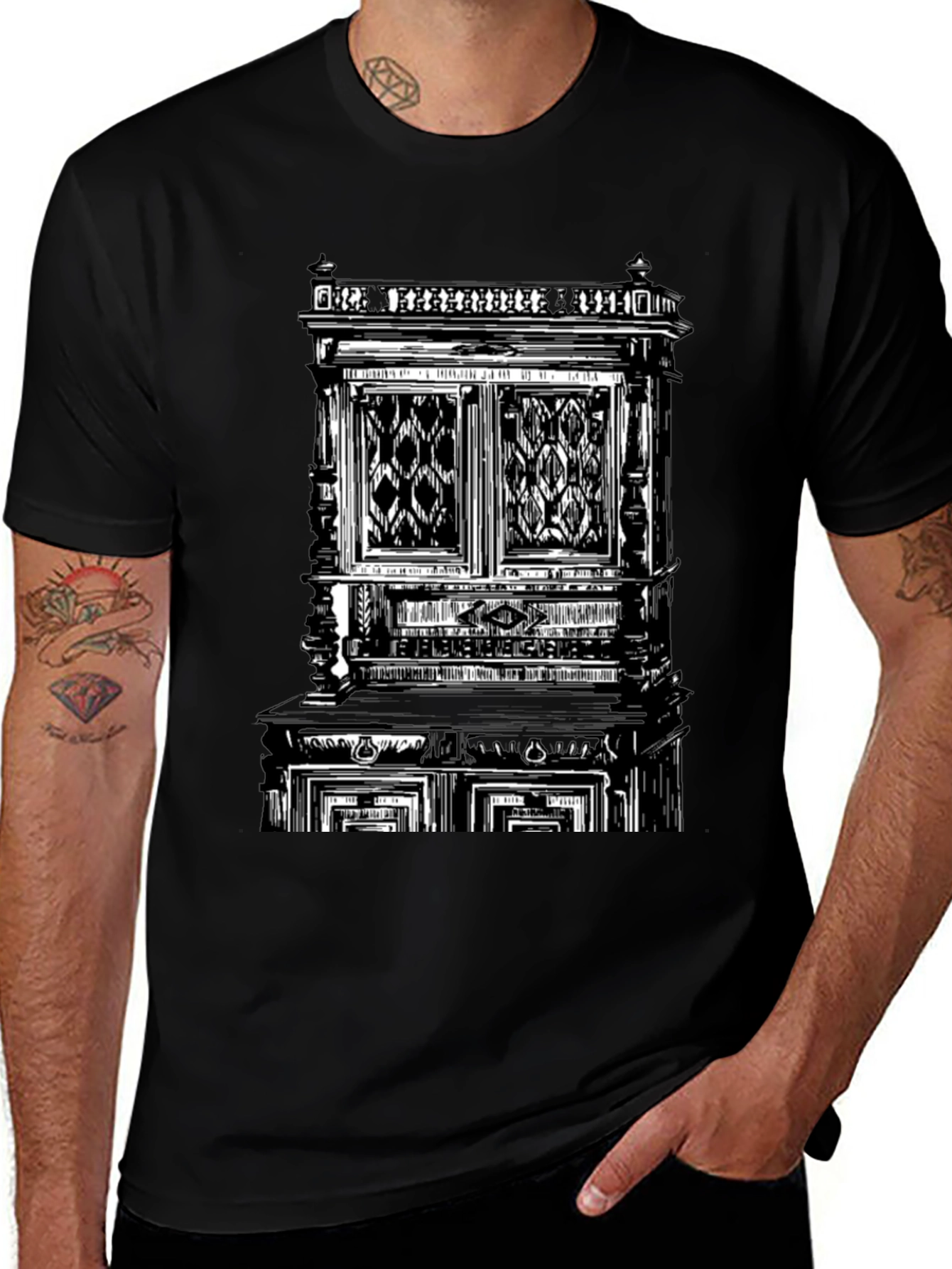 Variant 7 of Vintage Cabinet Graphic Tee - Stylish Comfort