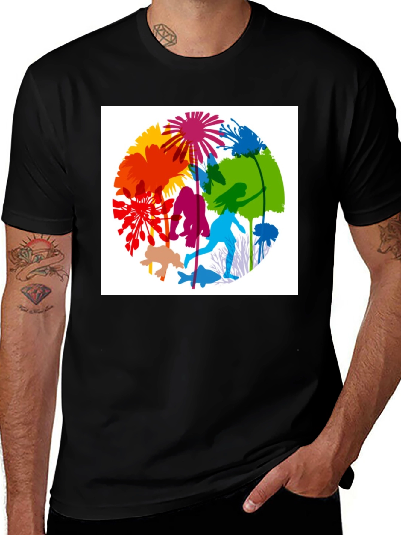 Variant 17 of Colorful Nature Silhouette Graphic Tee
