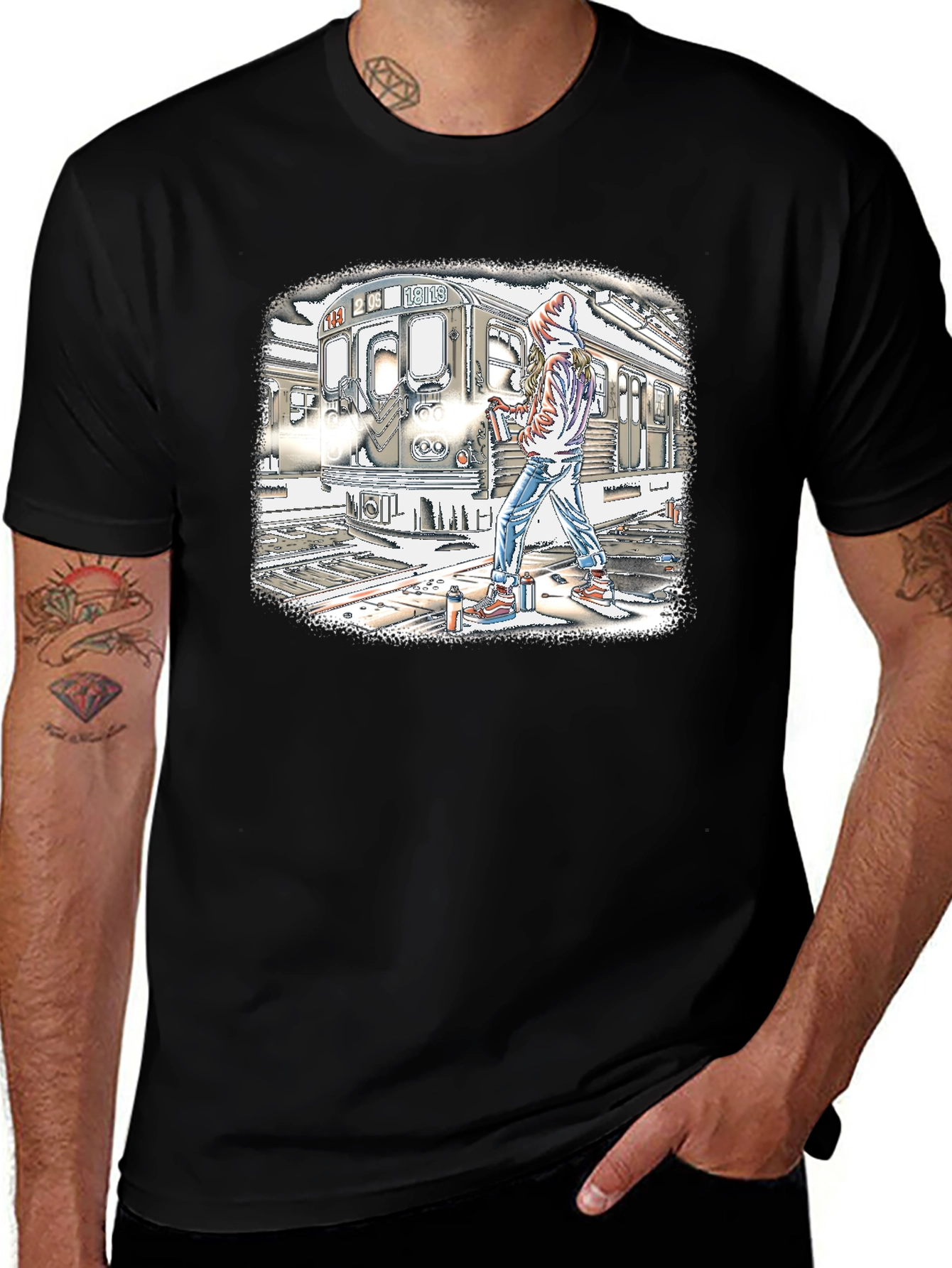 Variant 4 of Graffiti Artist Train T-Shirt