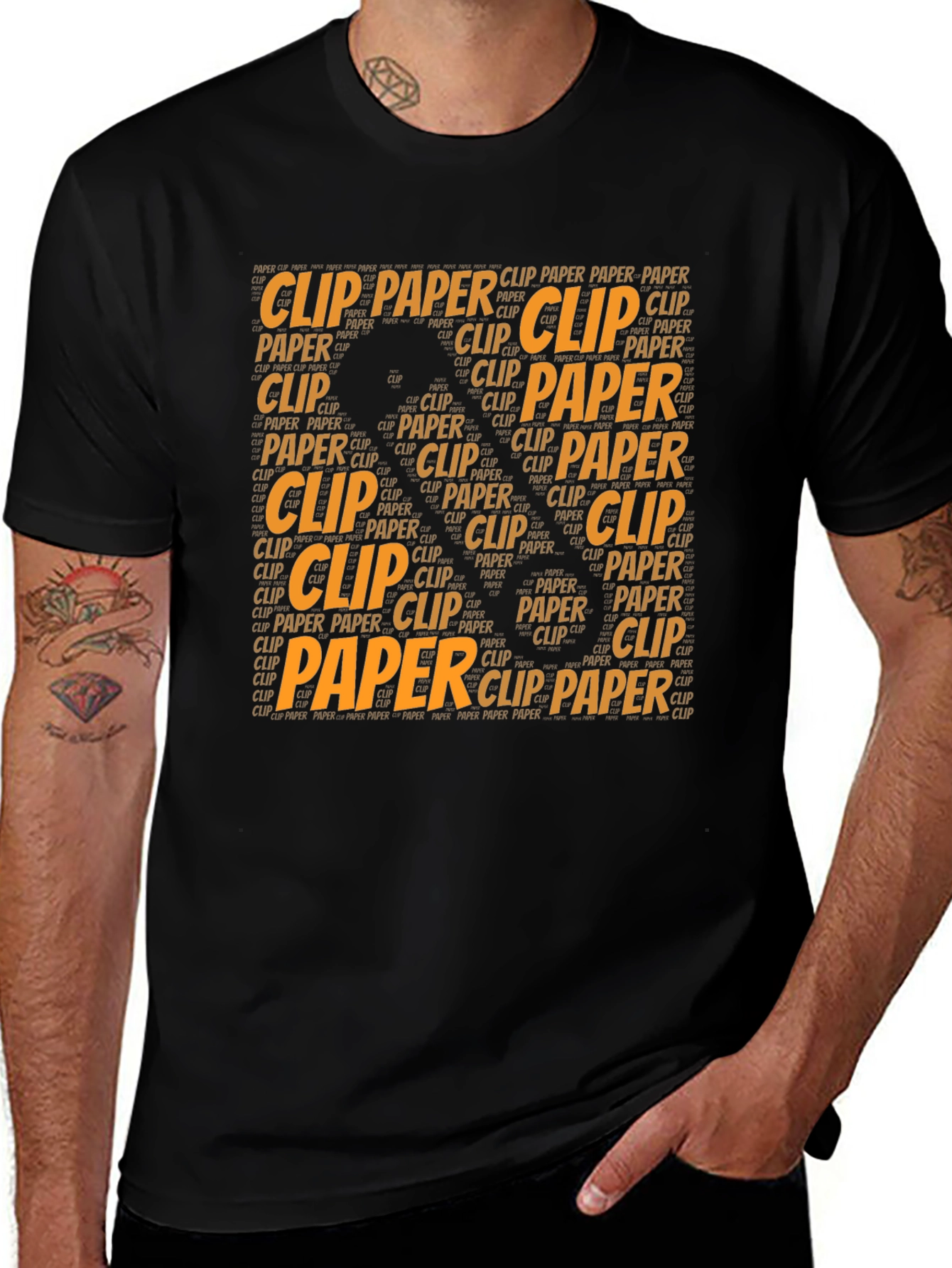 Variant 14 of Paper Clip Word Art T-Shirt