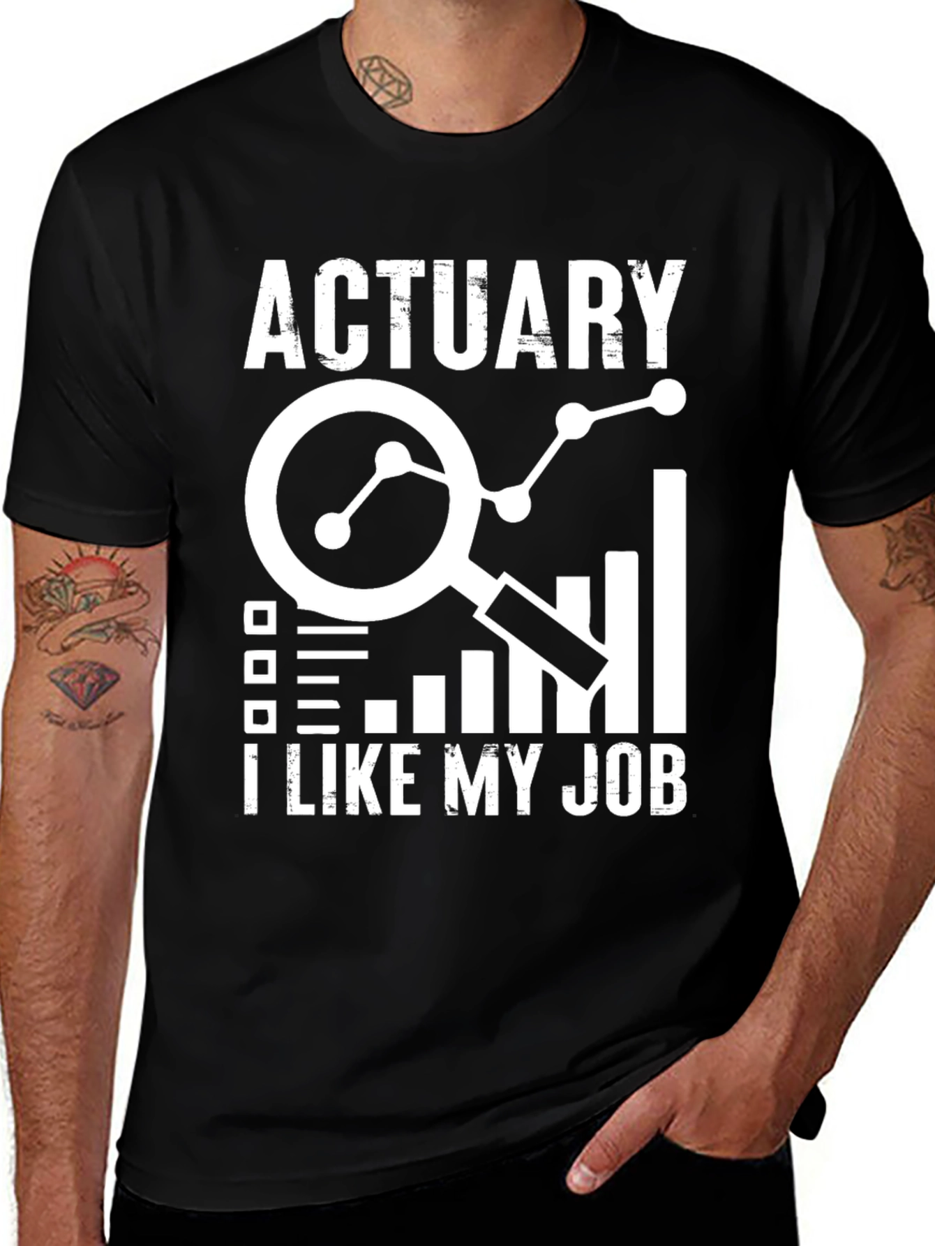 Variant 10 of Actuary T-Shirt - I Like My Job - Black Tee
