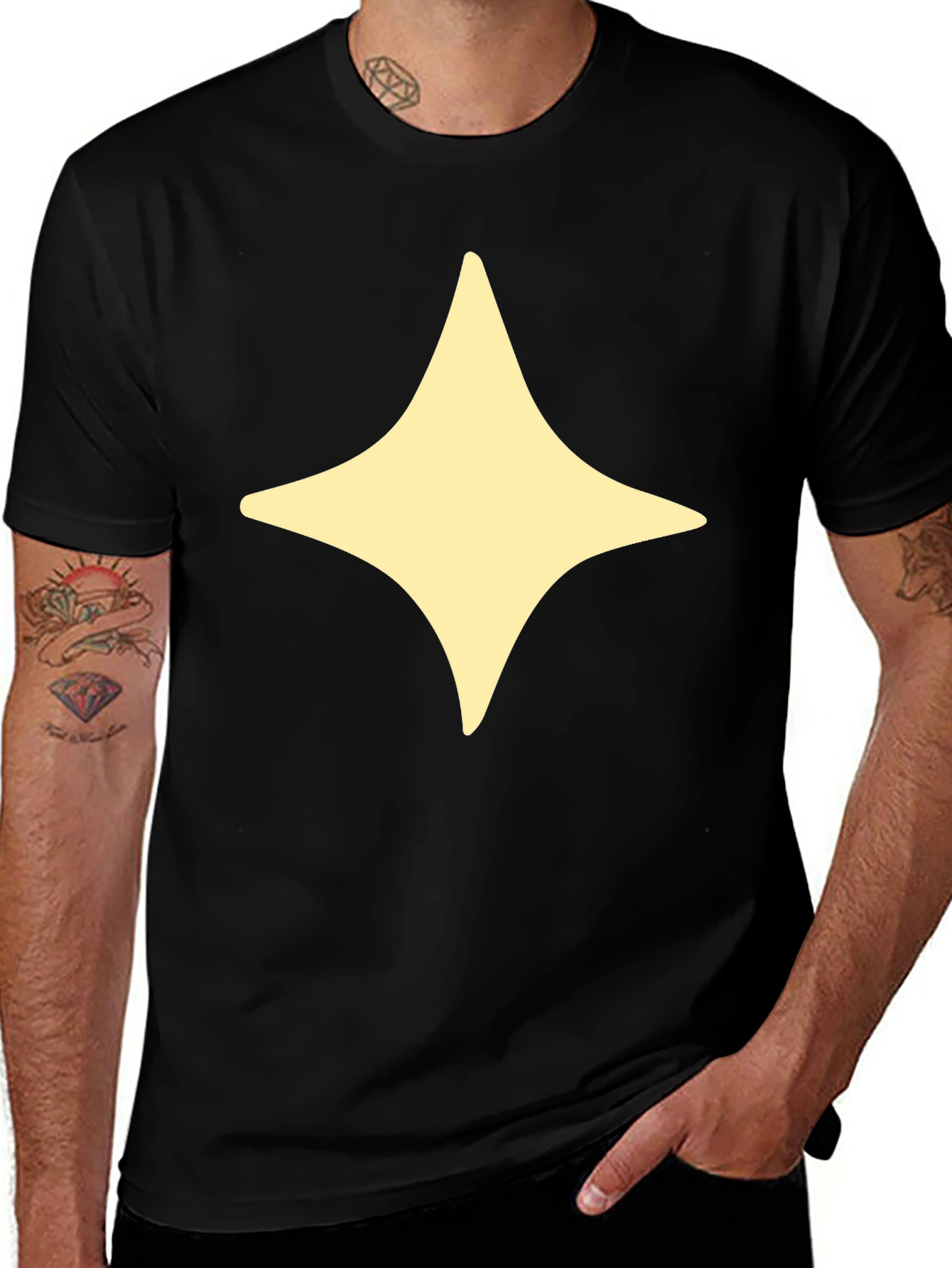 Variant 29 of Black T-Shirt with Star Design