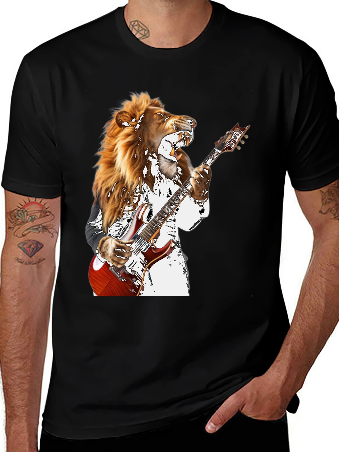 Variant 30 of Lion Guitarist Graphic T-Shirt