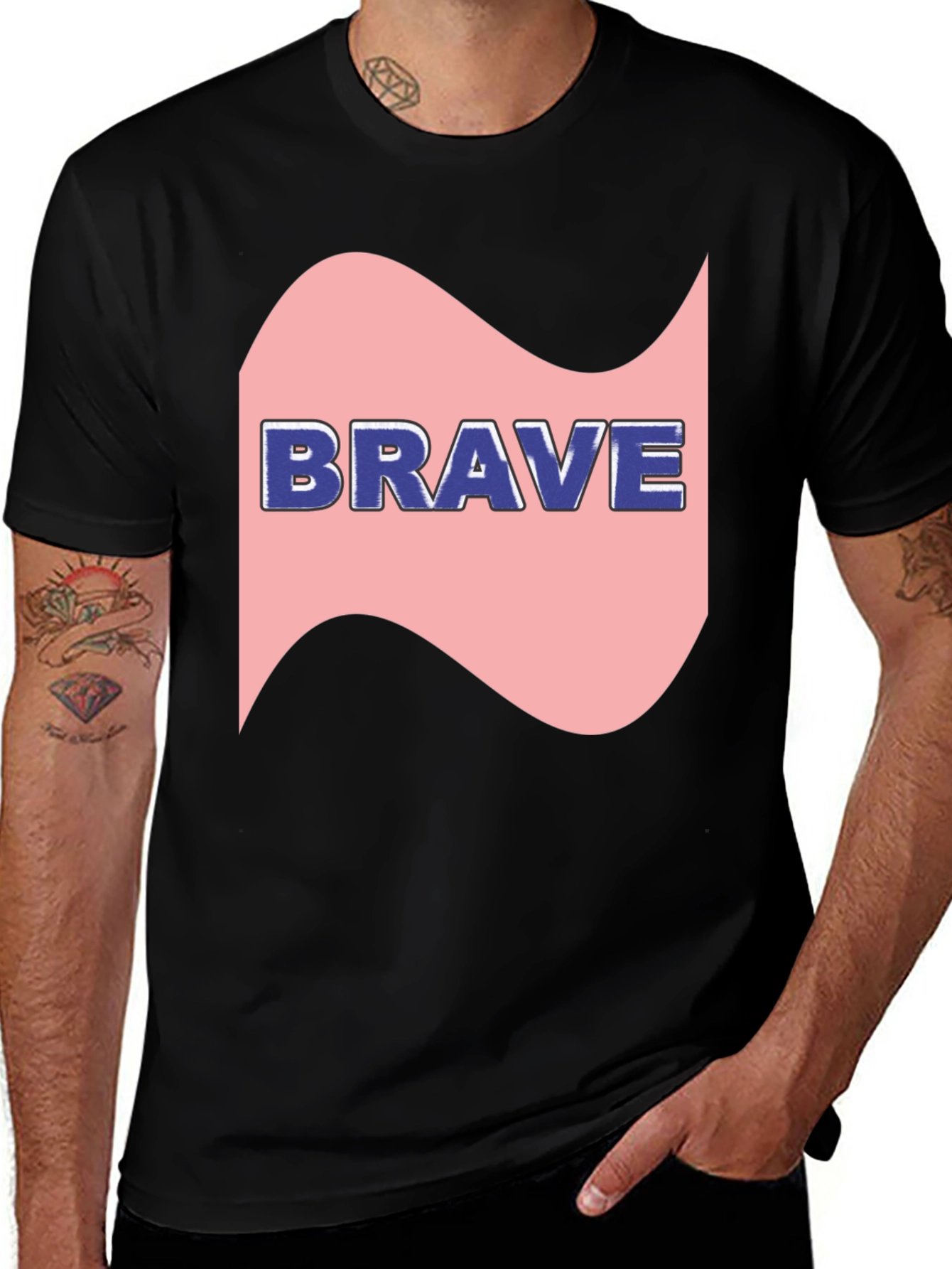 Variant 22 of Brave Graphic Black T-Shirt