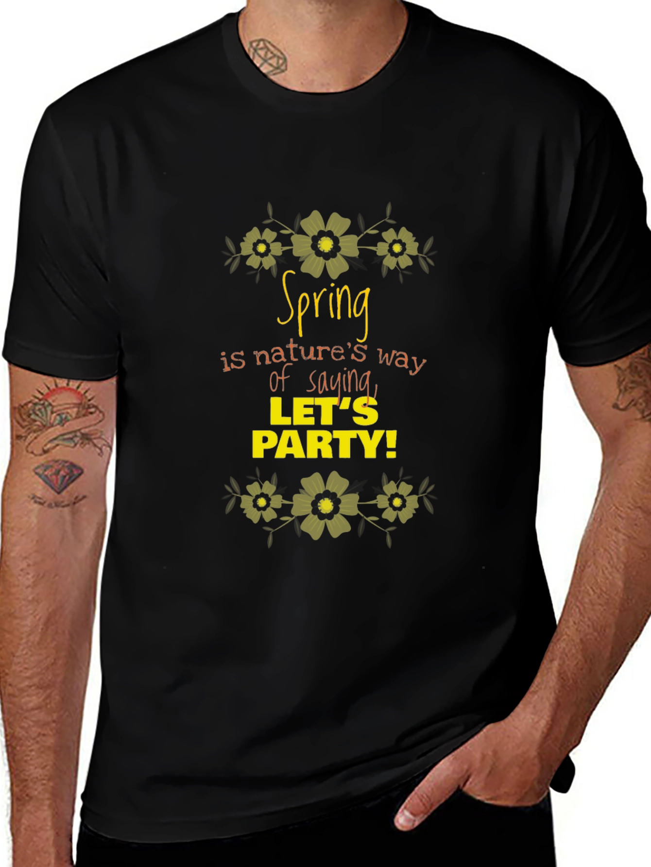 Variant 11 of Spring Party Graphic Black T-Shirt