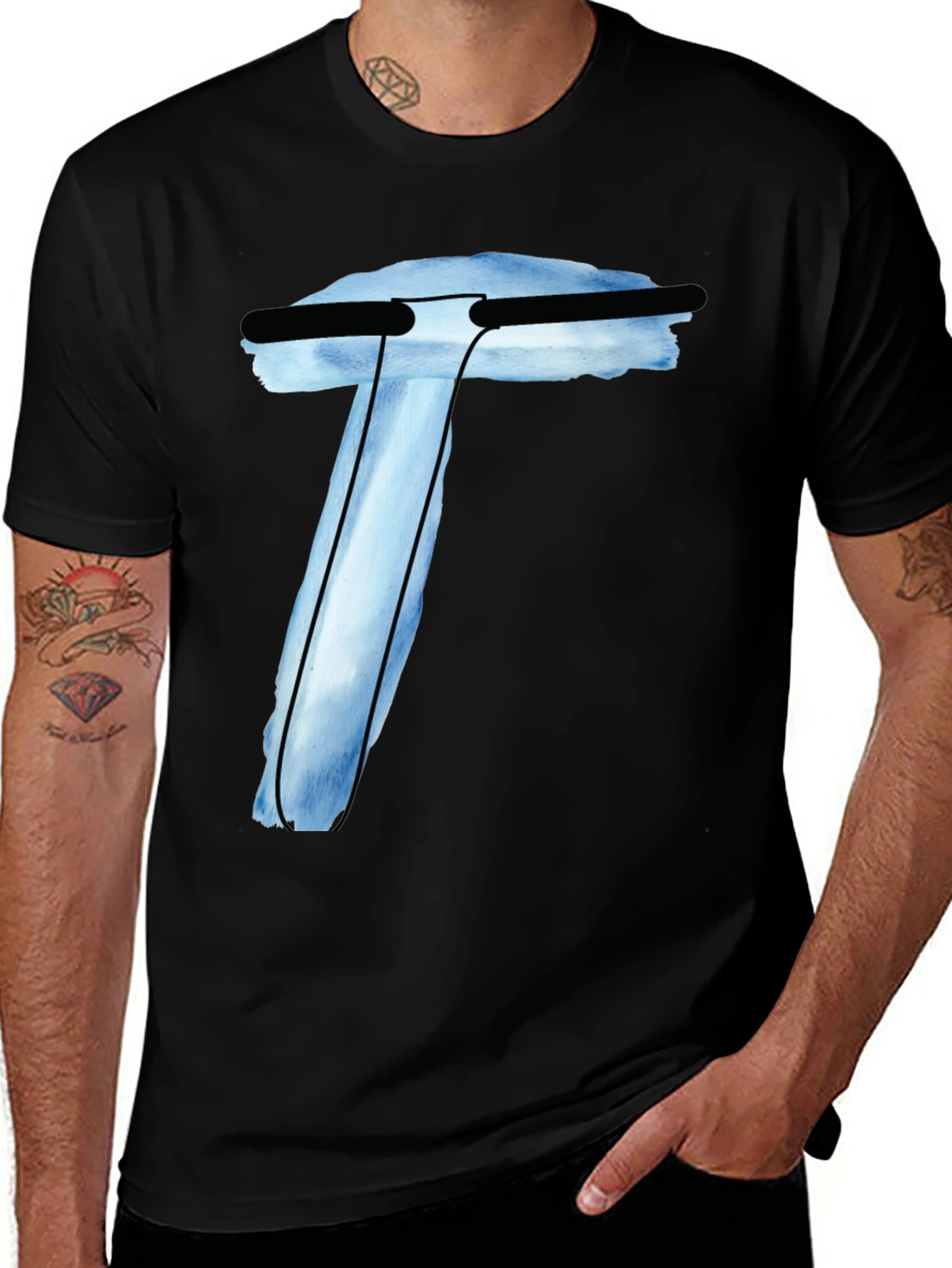 Variant 29 of Abstract Letter T Black T-Shirt