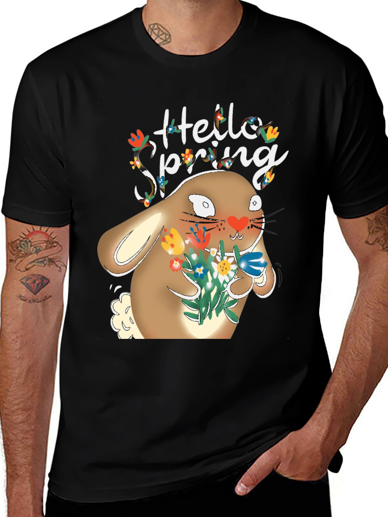 Variant 20 of Hello Spring Bunny Graphic T-Shirt