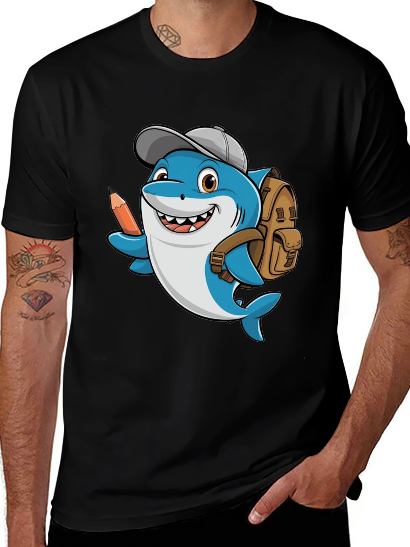 Variant 25 of Shark With Backpack Men's T-Shirt